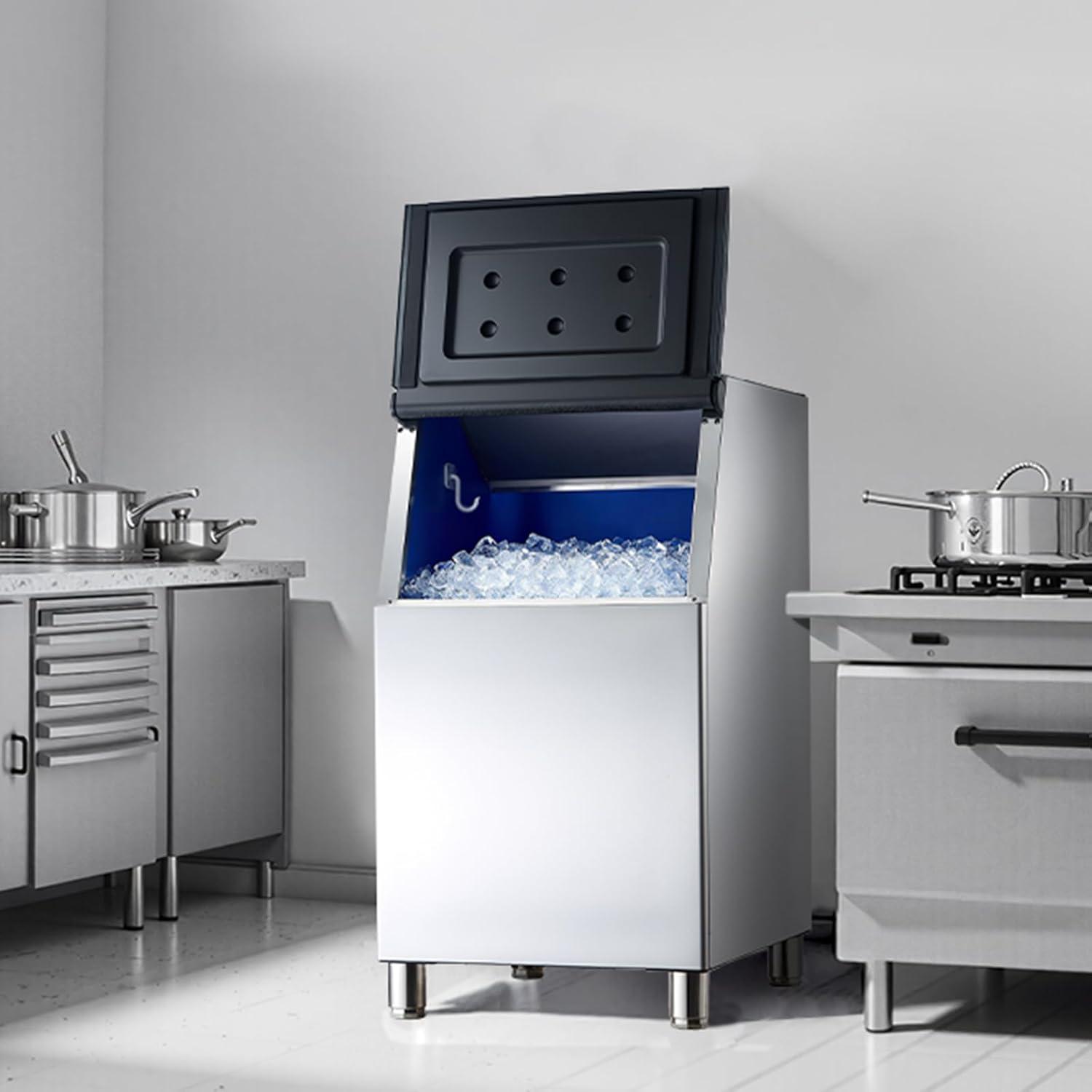 image:imageVEVOR Commercial Ice Maker Machine 300LBS24H IceMaking Machine with 300LBS Stainless Steel Storage Bin Auto SelfCleaning Ice Maker with Touchscreen for Bar Cafe Restaurant Business CommercialIce Storage Bin