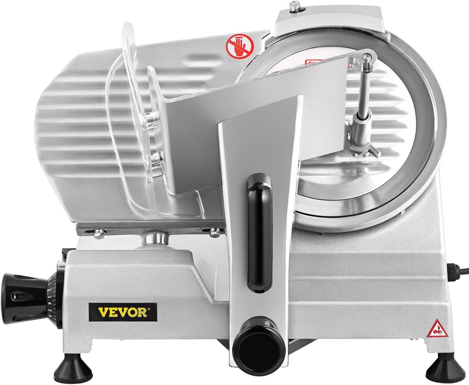 image:imageVEVOR Commercial Meat Slicer 10 inch Electric Food Slicer 240W Frozen Meat Deli Slicer Premium Chromiumplated Steel Blade SemiAuto Meat Slicer For Commercial and Home use87IN200W