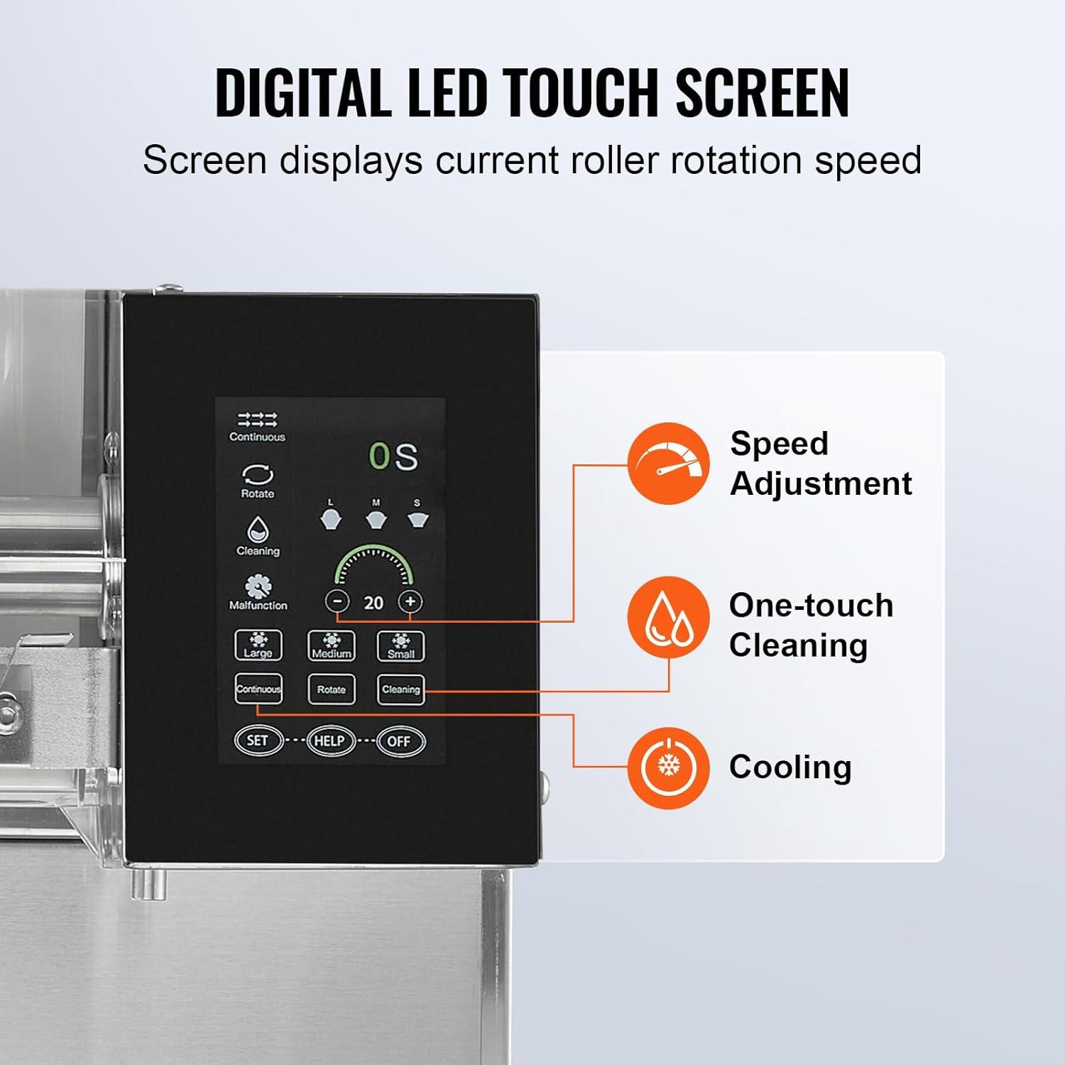 image:imageVEVOR Commercial Snowflake Ice Machine 507LBS24H Snowflake Ice Maker Stainless Steel Ice Shaver Machine Electric Snow Cone Maker Air Cooling System for Rapid Heat Dissipation for Bakery CafeLiquid Cooling