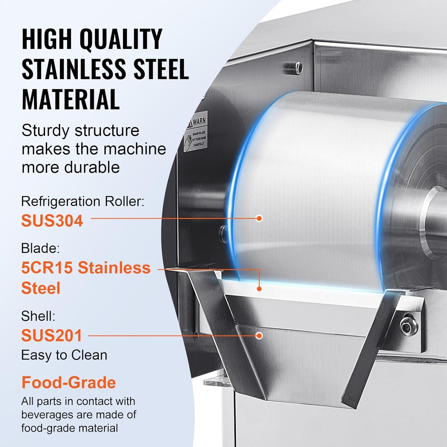 image:imageVEVOR Commercial Snowflake Ice Machine 507LBS24H Snowflake Ice Maker Stainless Steel Ice Shaver Machine Electric Snow Cone Maker Air Cooling System for Rapid Heat Dissipation for Bakery CafeLiquid Cooling