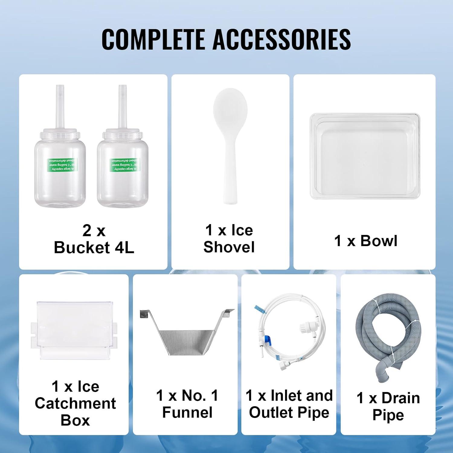 image:imageVEVOR Commercial Snowflake Ice Machine 507LBS24H Snowflake Ice Maker Stainless Steel Ice Shaver Machine Electric Snow Cone Maker Air Cooling System for Rapid Heat Dissipation for Bakery CafeLiquid Cooling