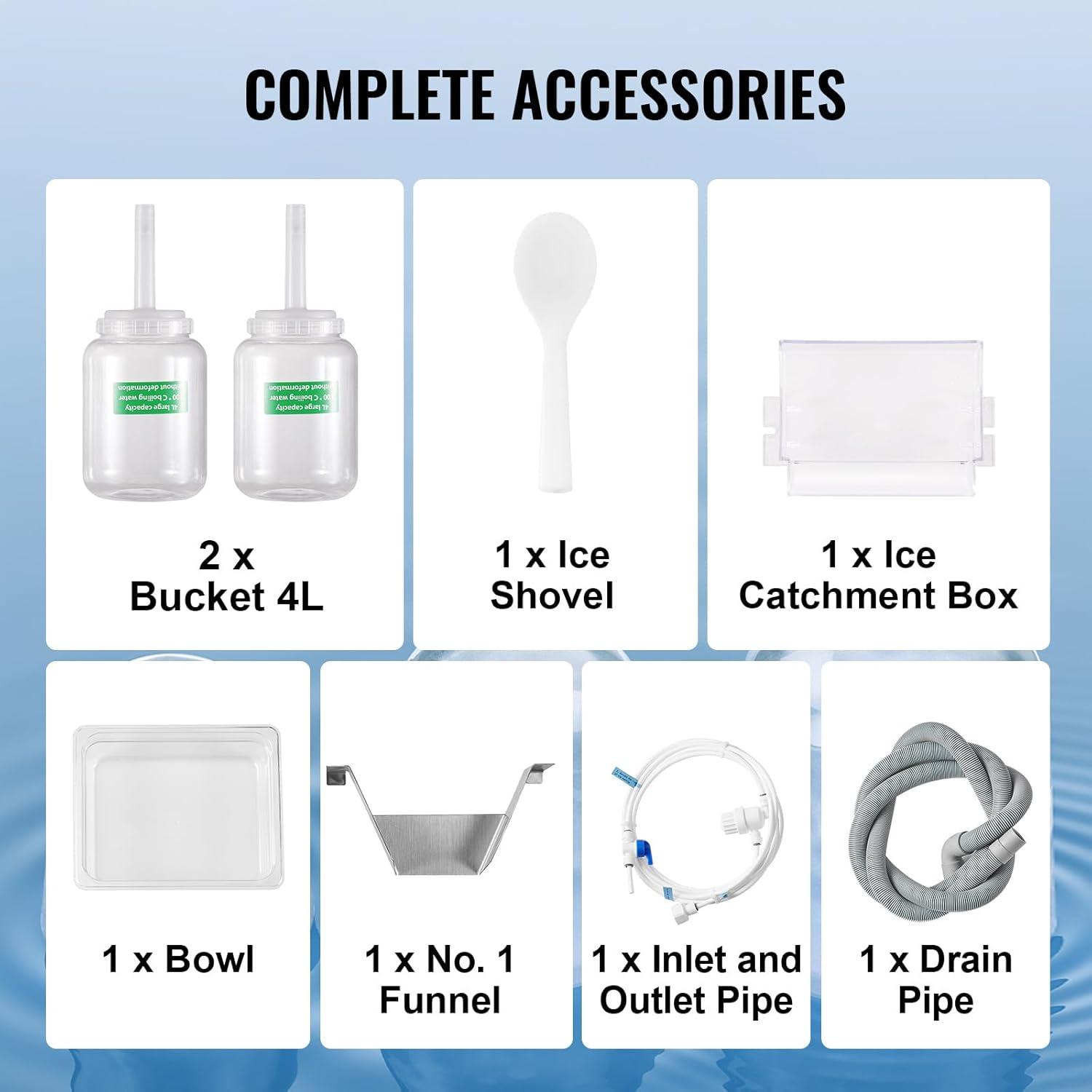 image:imageVEVOR Commercial Snowflake Ice Machine 507LBS24H Snowflake Ice Maker Stainless Steel Ice Shaver Machine Electric Snow Cone Maker Air Cooling System for Rapid Heat Dissipation for Bakery CafeLiquid Cooling