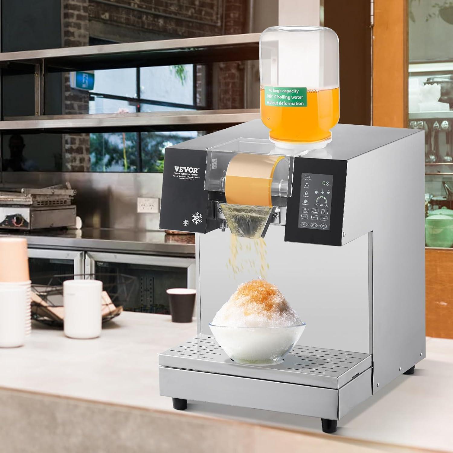 image:imageVEVOR Commercial Snowflake Ice Machine 507LBS24H Snowflake Ice Maker Stainless Steel Ice Shaver Machine Electric Snow Cone Maker Air Cooling System for Rapid Heat Dissipation for Bakery CafeLiquid Cooling