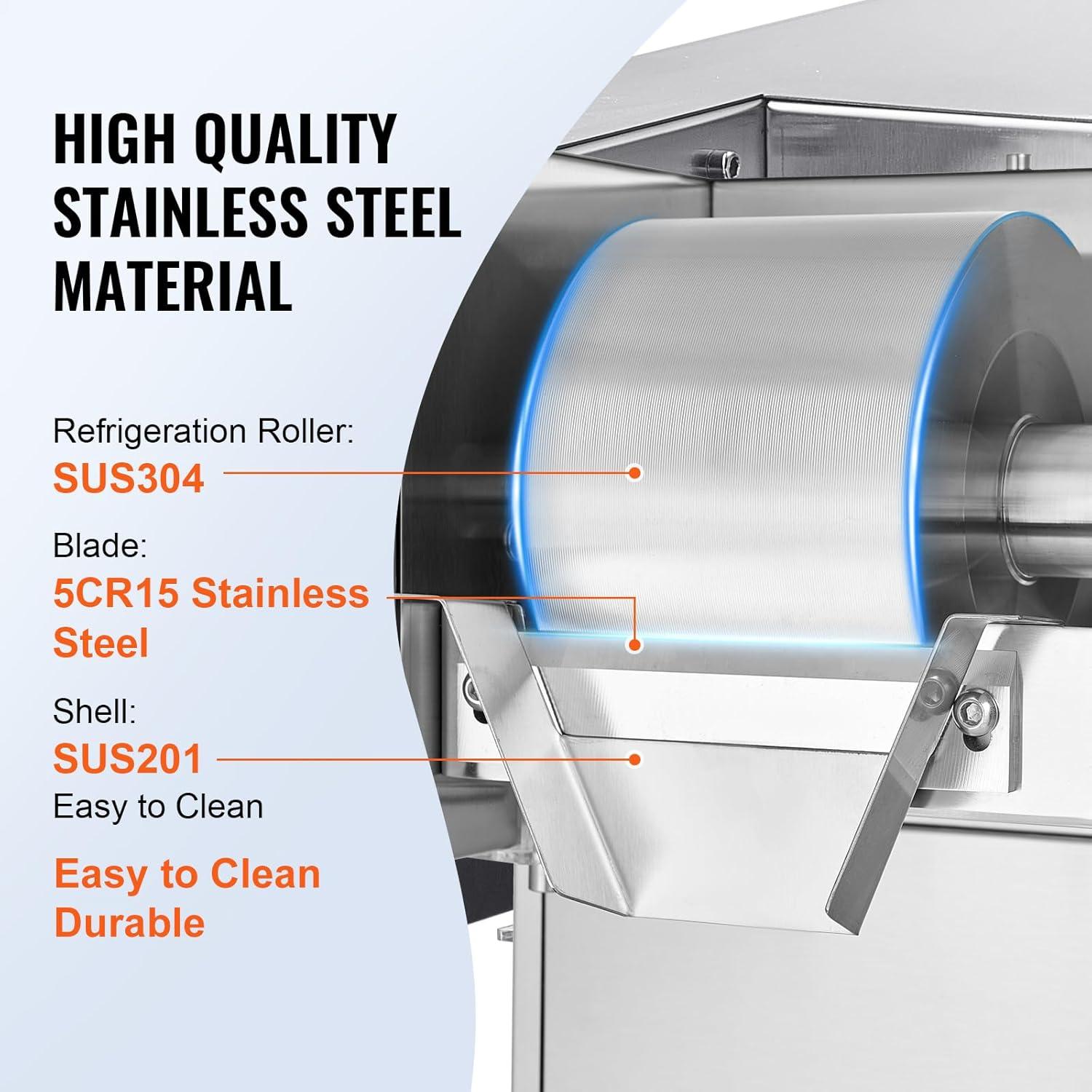 image:imageVEVOR Commercial Snowflake Ice Machine 507LBS24H Snowflake Ice Maker Stainless Steel Ice Shaver Machine Electric Snow Cone Maker Air Cooling System for Rapid Heat Dissipation for Bakery CafeLiquid Cooling