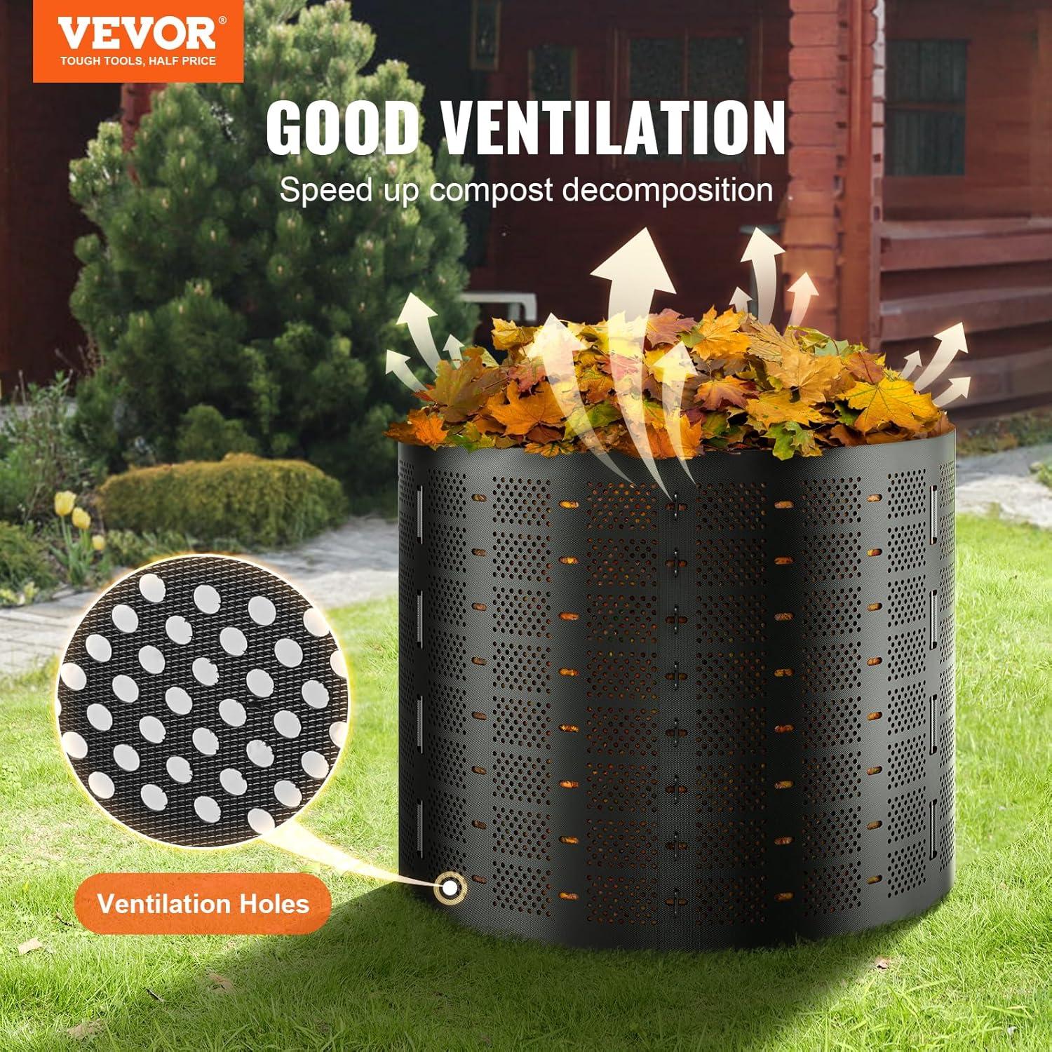image:imageVEVOR Compost Bin 220 Gallon Outdoor Expandable Composter Easy to Setup amp Large Capacity Composting Bin Fast Creation of Fertile Soil220 Gallon
