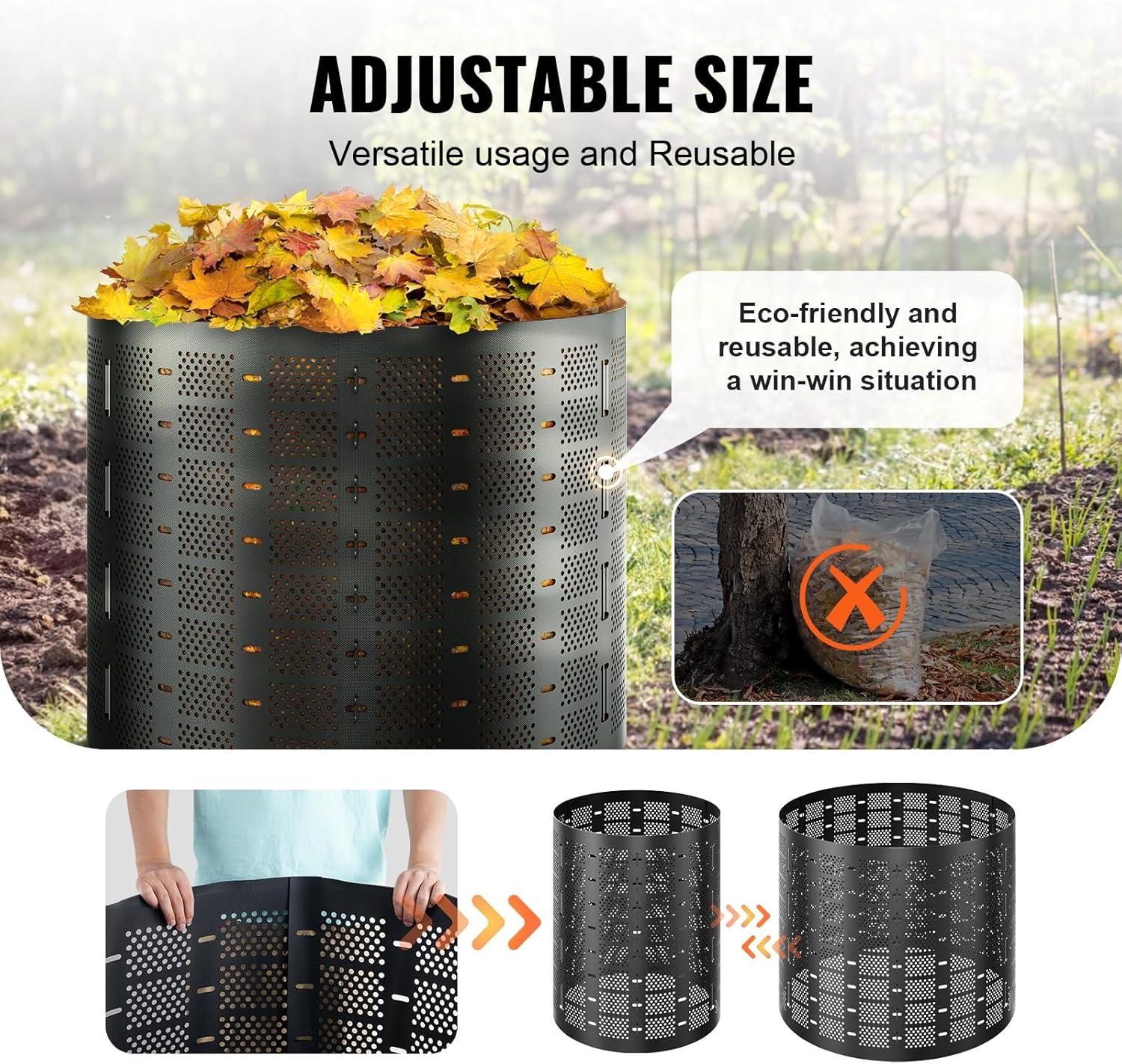 image:imageVEVOR Compost Bin 220 Gallon Outdoor Expandable Composter Easy to Setup amp Large Capacity Composting Bin Fast Creation of Fertile Soil220 Gallon