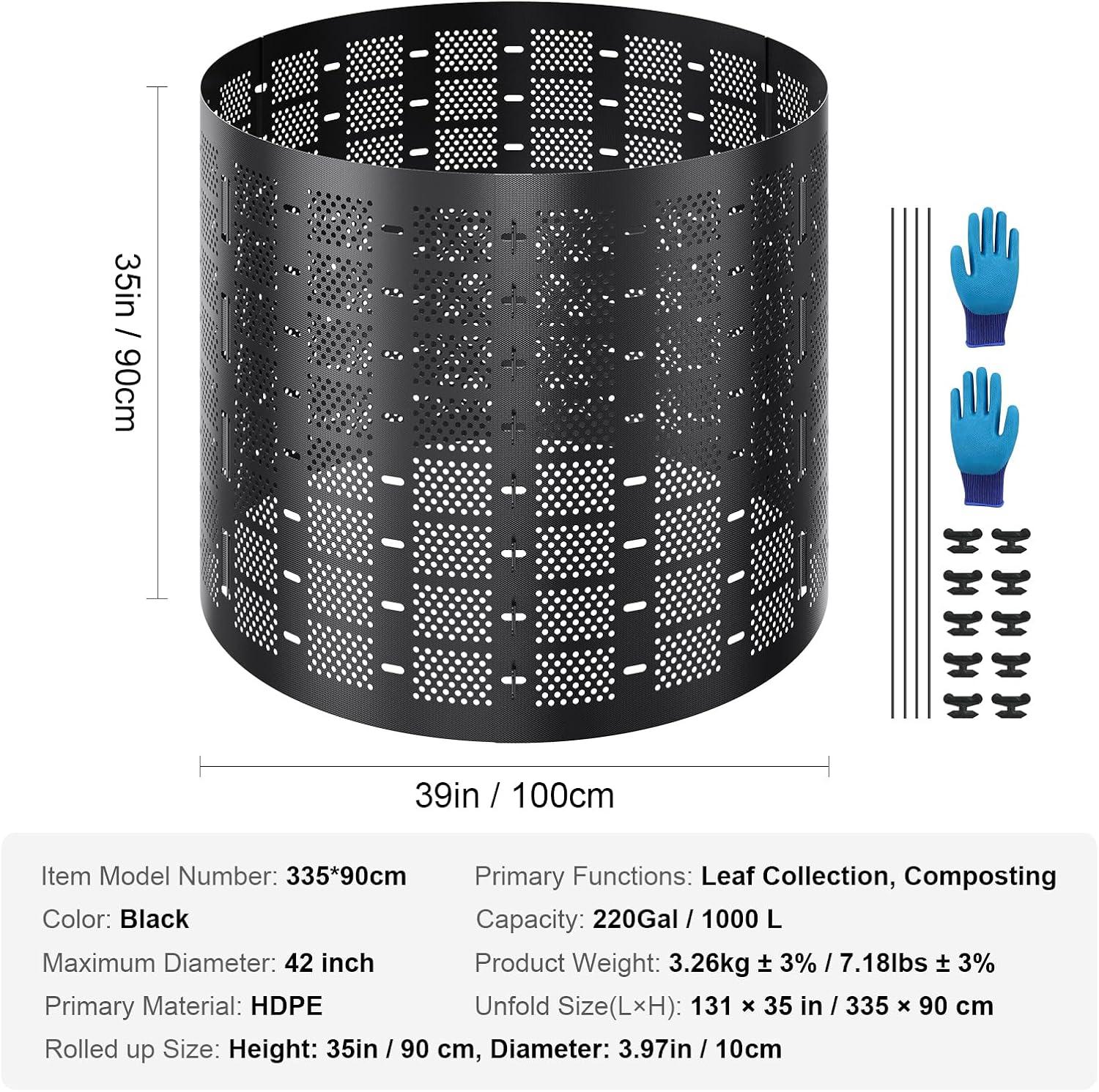 image:imageVEVOR Compost Bin 220 Gallon Outdoor Expandable Composter Easy to Setup amp Large Capacity Composting Bin Fast Creation of Fertile Soil220 Gallon