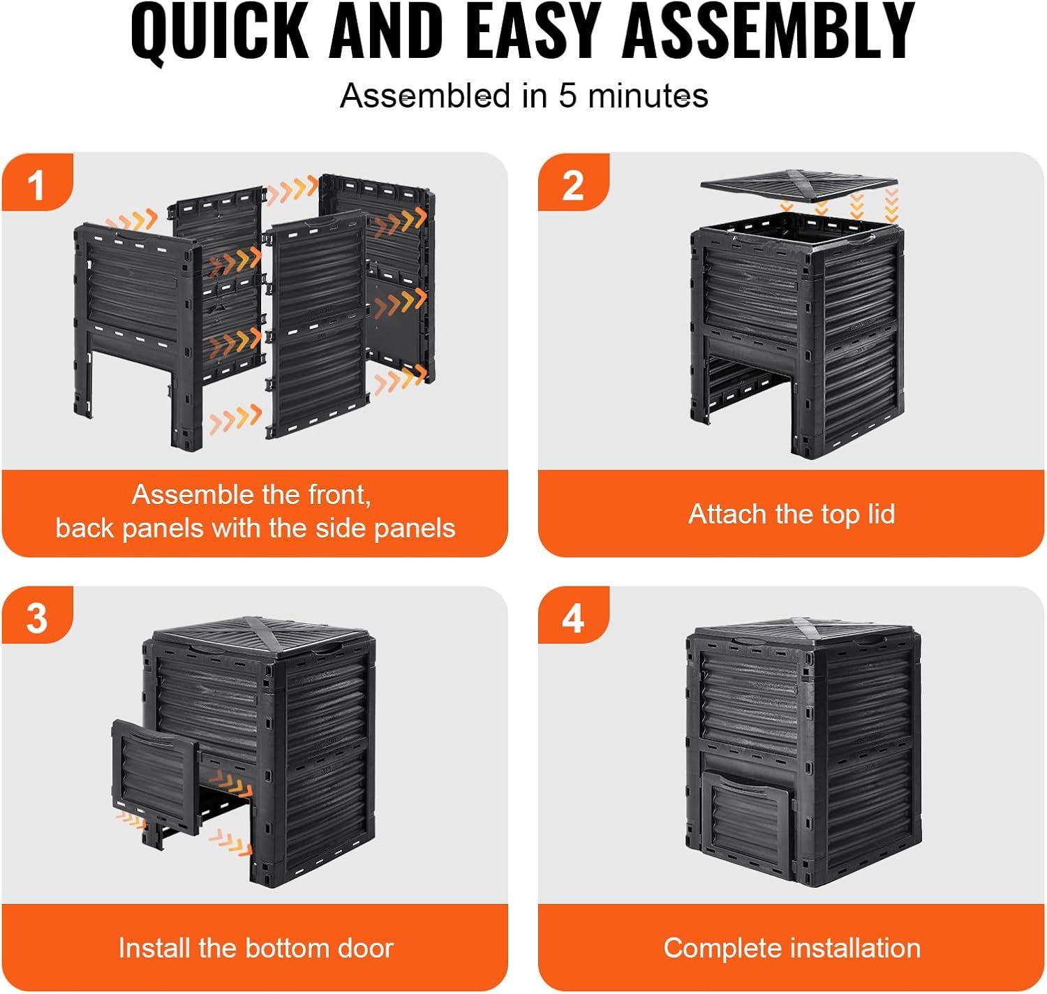 image:imageVEVOR Compost Bin 220 Gallon Outdoor Expandable Composter Easy to Setup amp Large Capacity Composting Bin Fast Creation of Fertile Soil80 Gallon