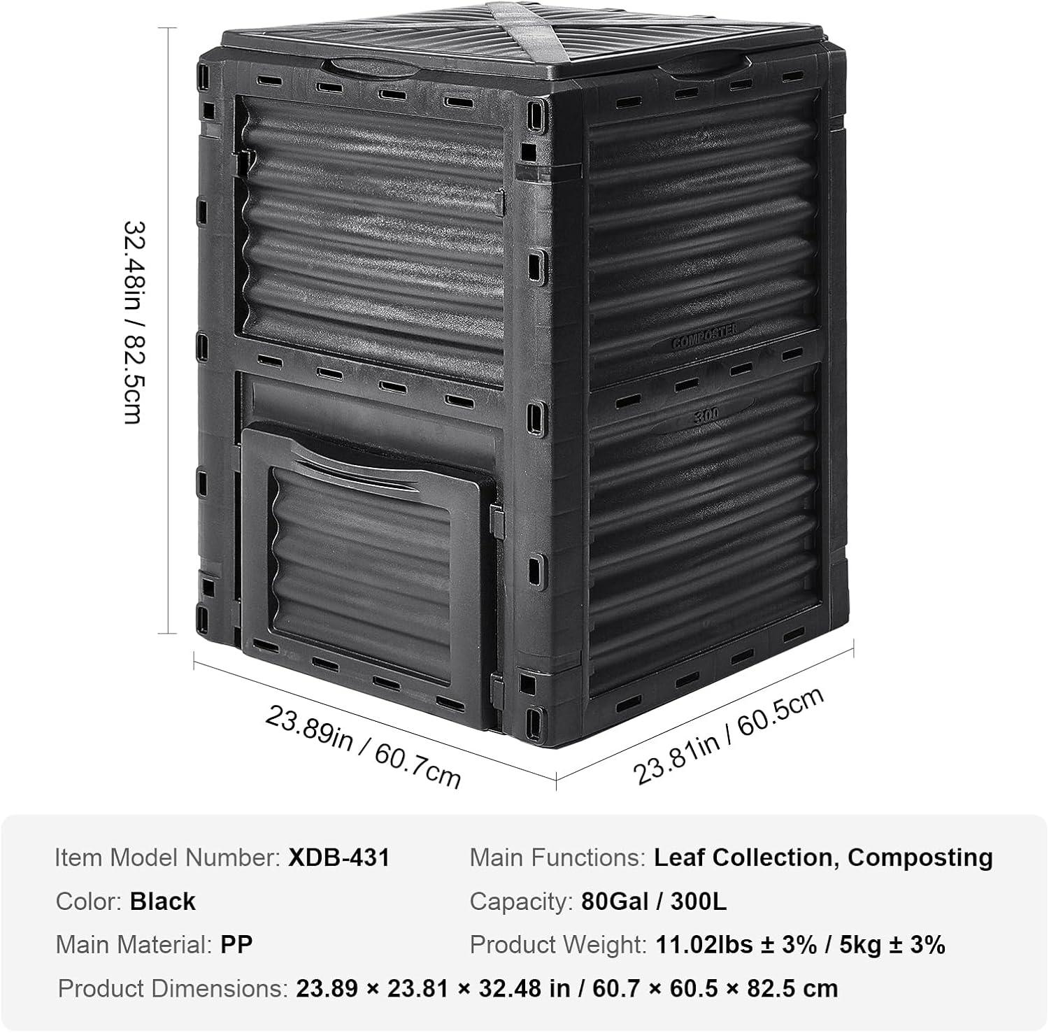image:imageVEVOR Compost Bin 220 Gallon Outdoor Expandable Composter Easy to Setup amp Large Capacity Composting Bin Fast Creation of Fertile Soil80 Gallon