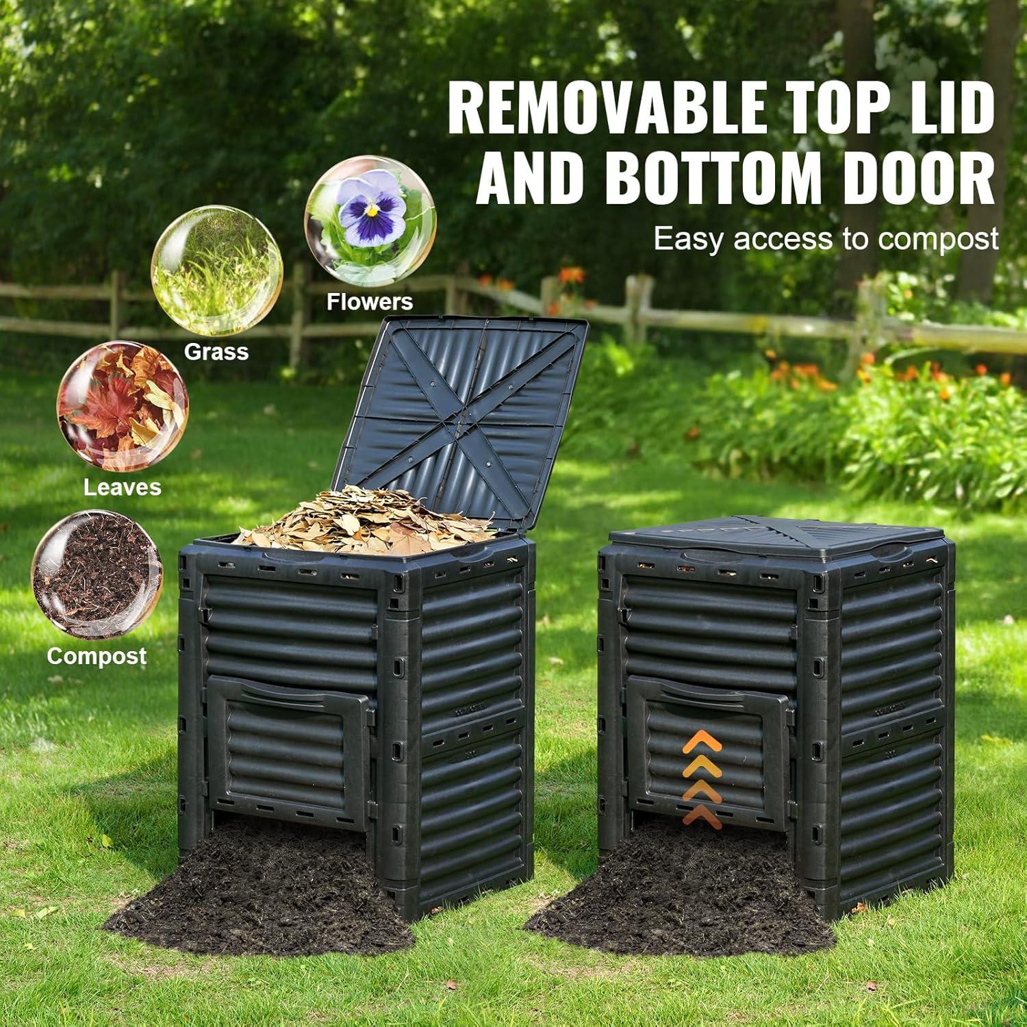 image:imageVEVOR Compost Bin 220 Gallon Outdoor Expandable Composter Easy to Setup amp Large Capacity Composting Bin Fast Creation of Fertile Soil80 Gallon