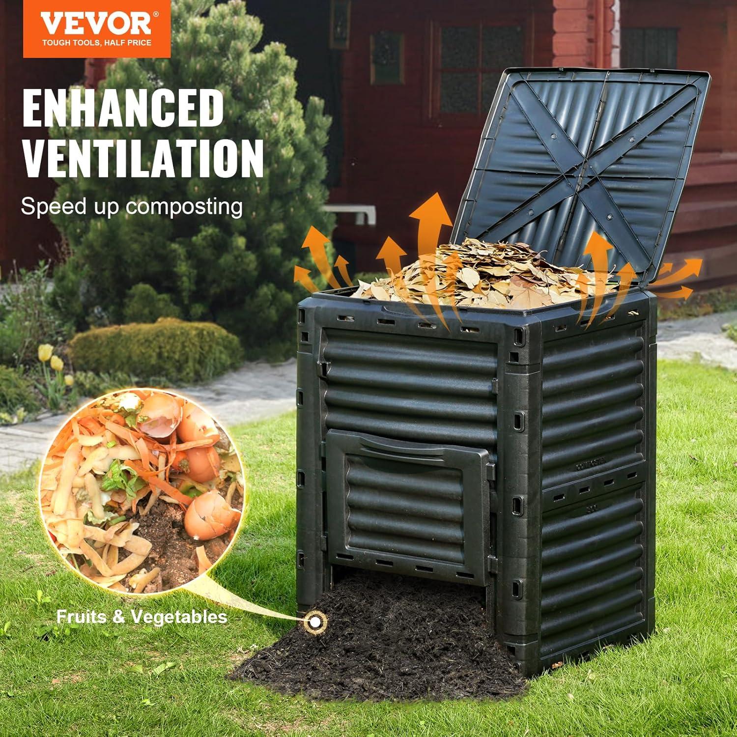image:imageVEVOR Compost Bin 220 Gallon Outdoor Expandable Composter Easy to Setup amp Large Capacity Composting Bin Fast Creation of Fertile Soil80 Gallon
