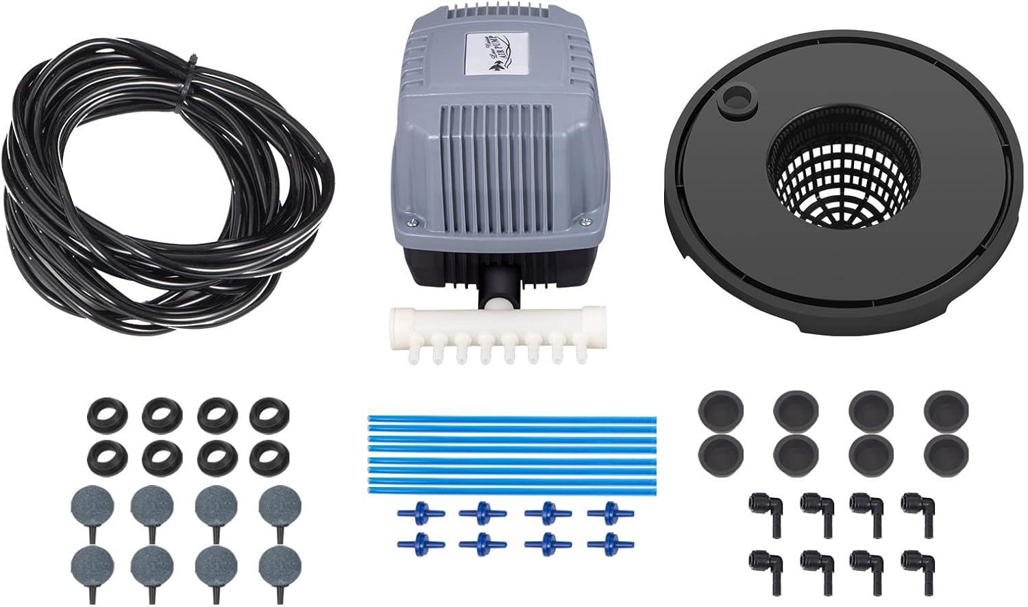 image:imageVEVOR DWC Hydroponic System 5 Gallon 5 Buckets Deep Water Culture Growing Bucket Hydroponics Grow Kit with Pump Air Stone and Connected Reservoir for IndoorOutdoor Leafy Vegetables8 Buckets