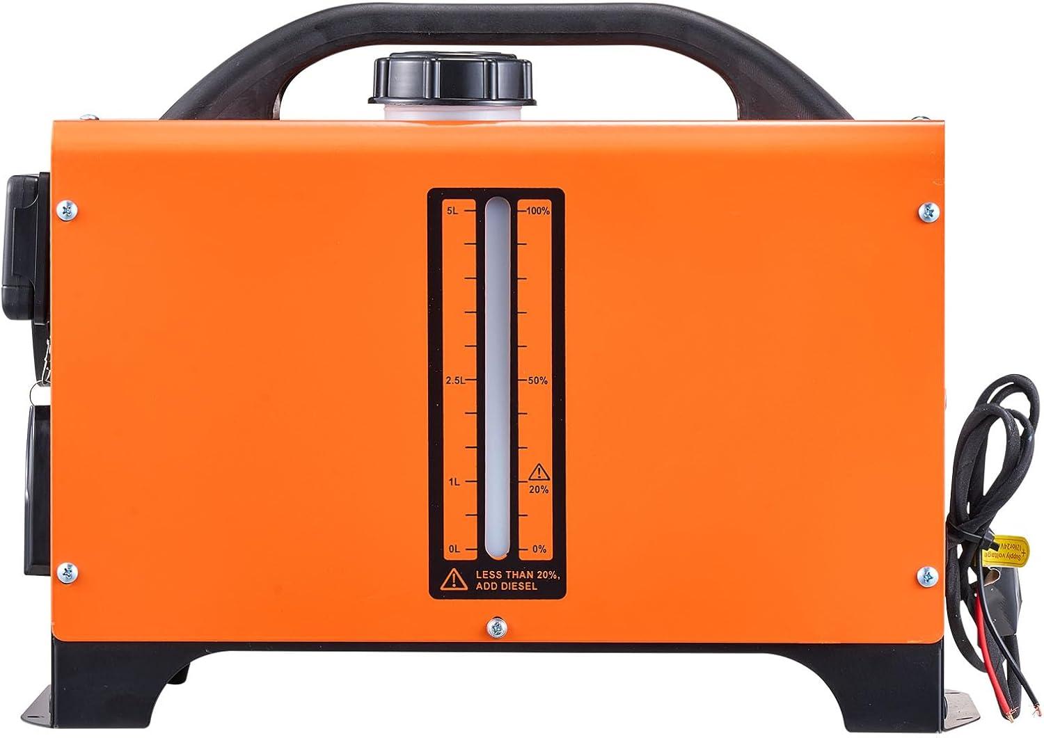 image:imageVEVOR Diesel Heater 8KW DC1224V Fast Heating Diesel Parking Heater with Remote Control and Square Color Digital Display Low Noise Voice Announcement for RV Truck Camper Orange 8KW Basic