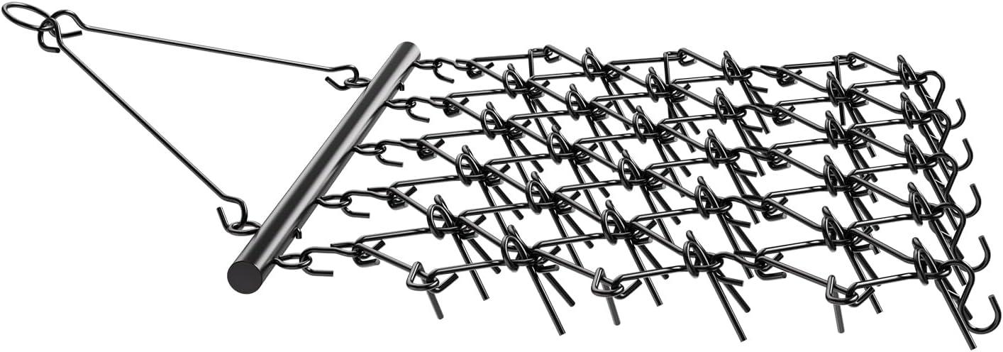 image:imageVEVOR Drag Harrow 4 x 5 ft Chain Harrow Made from Q235 Steel UTV Tractor Attachments for Landscape Leveling or Sod Prepping Durable Harrow Rake for Gravel Driveway Farm Field Garden Black58x48