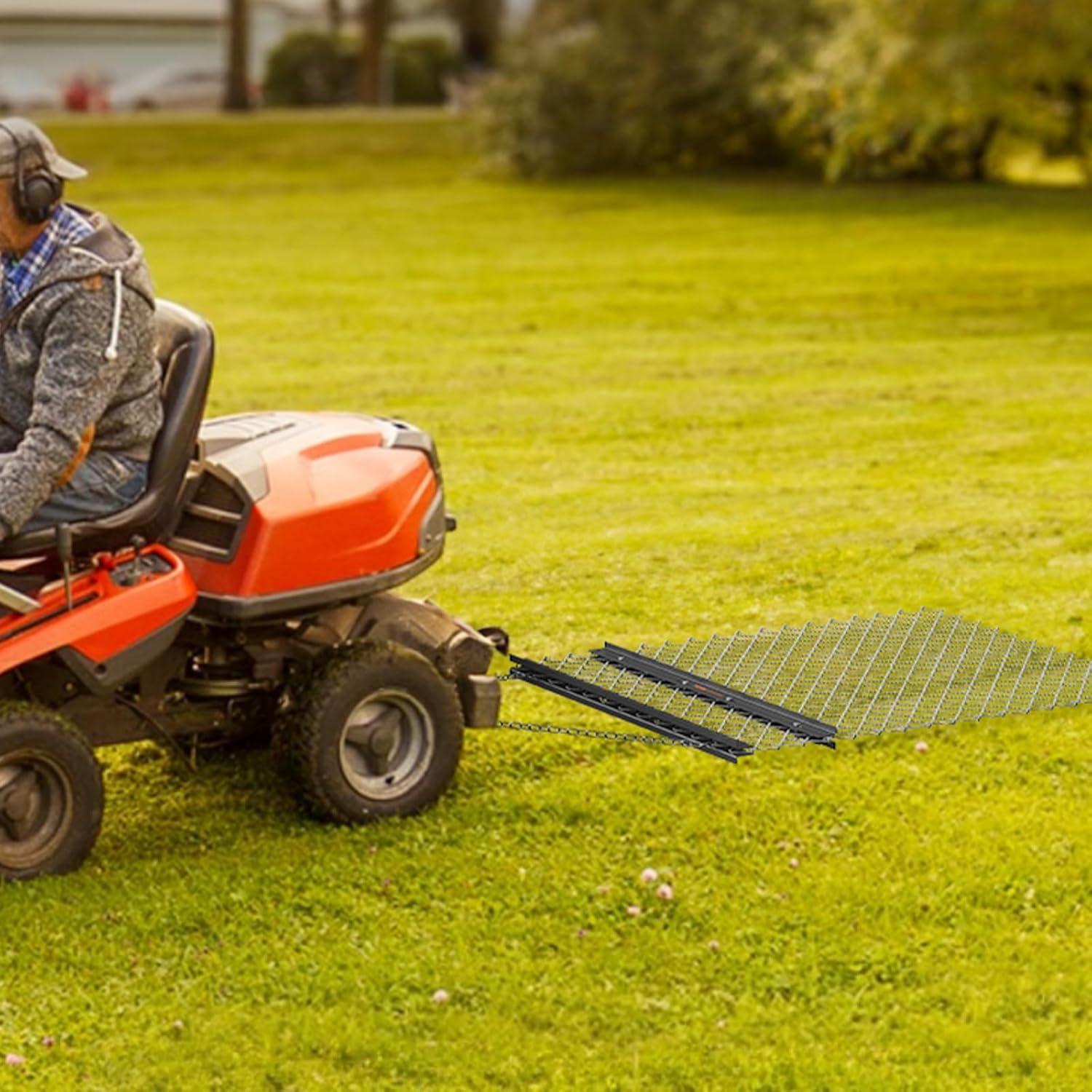 image:imageVEVOR Drag Harrow 4 x 5 ft Chain Harrow Made from Q235 Steel UTV Tractor Attachments for Landscape Leveling or Sod Prepping Durable Harrow Rake for Gravel Driveway Farm Field Garden Black4 x 5
