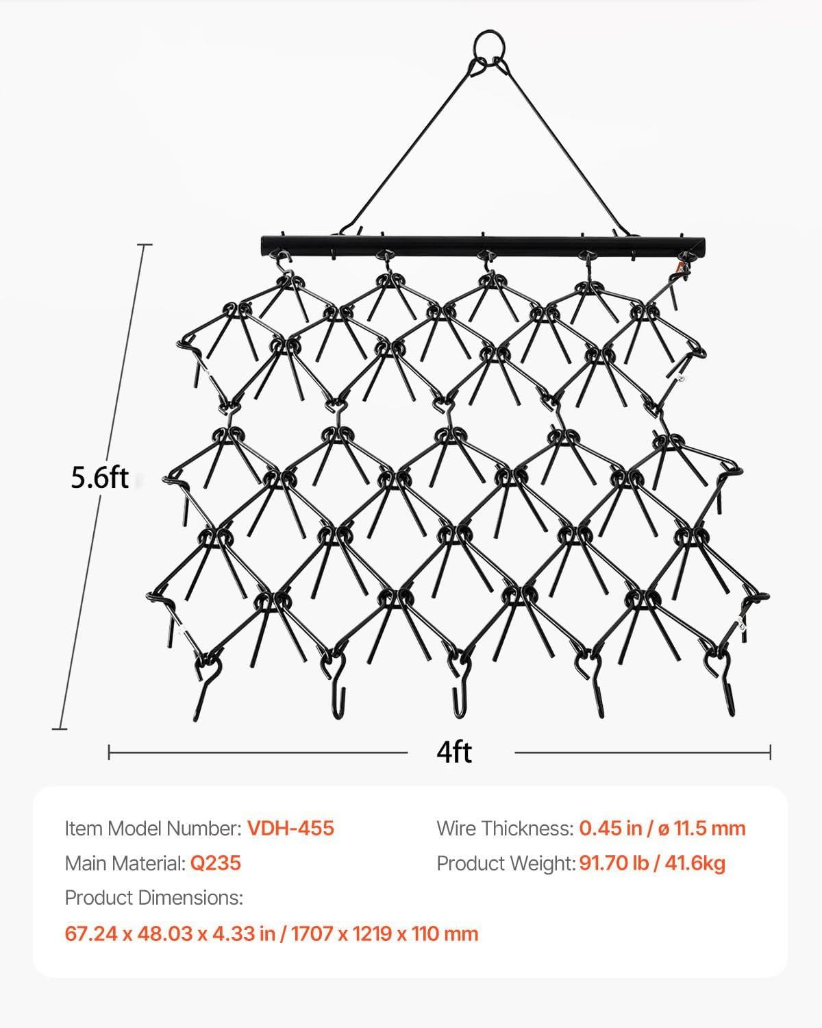 image:imageVEVOR Drag Harrow 4 x 5 ft Chain Harrow Made from Q235 Steel UTV Tractor Attachments for Landscape Leveling or Sod Prepping Durable Harrow Rake for Gravel Driveway Farm Field Garden Black4 x 56 ft