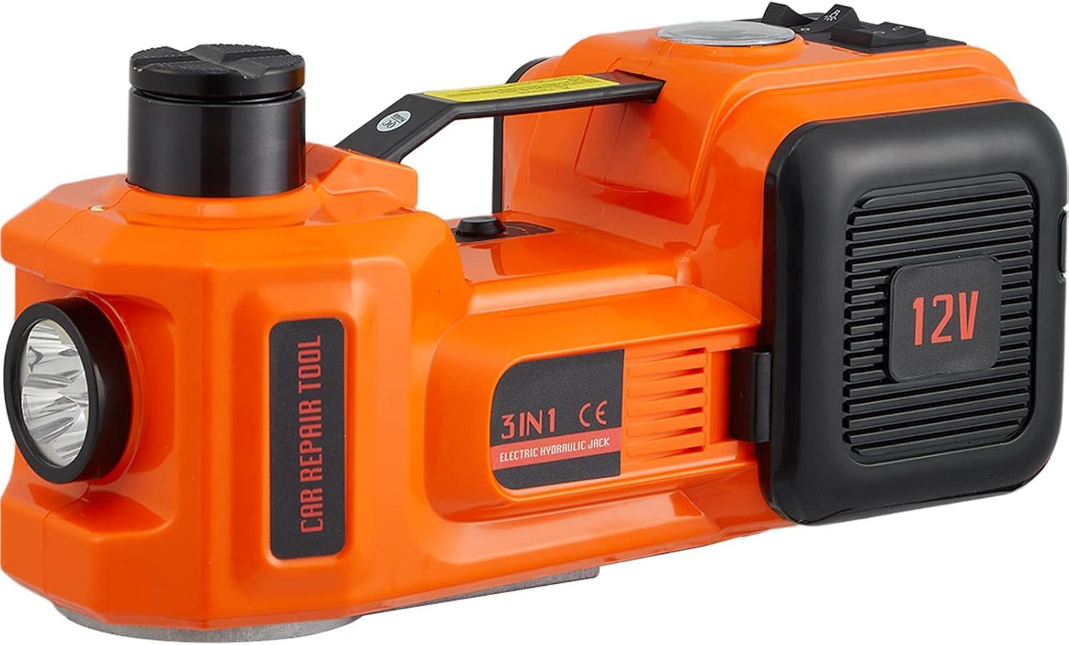 image:imageVEVOR Electric Car Jack 5 Ton11023 LBS Hydraulic Jack Lift with Builtin Inflatable Pump and LED Light5T