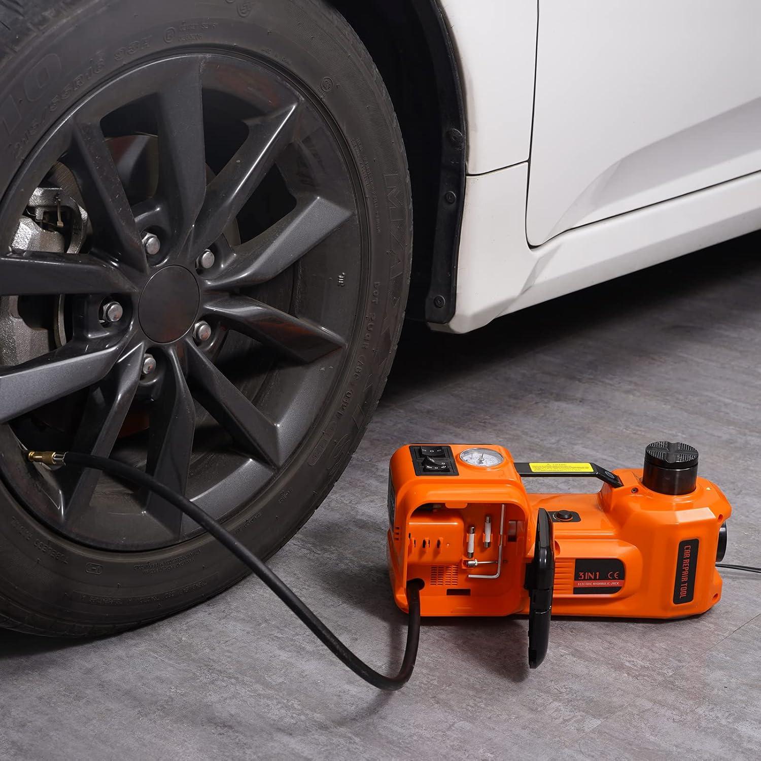 image:imageVEVOR Electric Car Jack 5 Ton11023 LBS Hydraulic Jack Lift with Builtin Inflatable Pump and LED Light5T