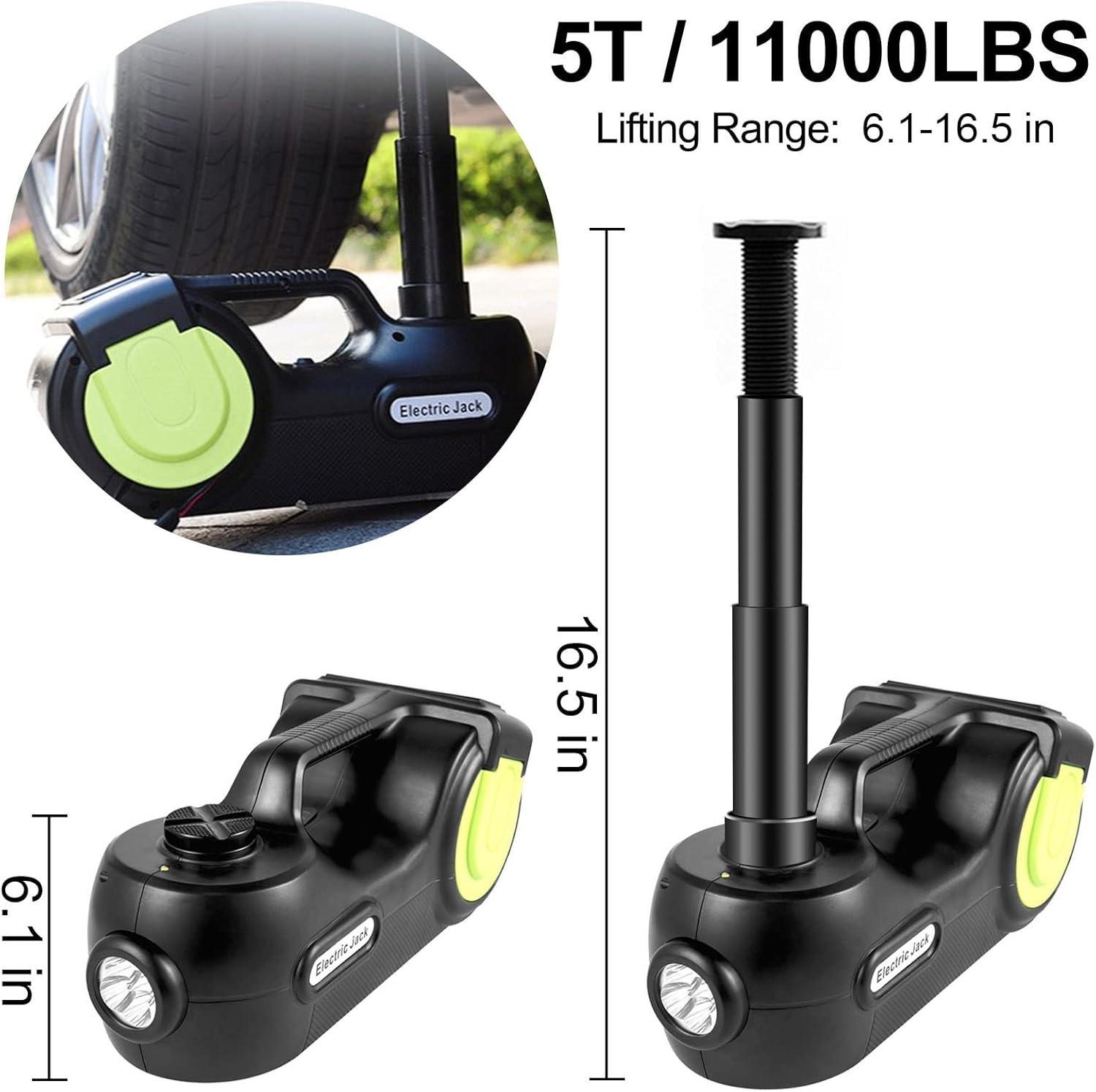 image:imageVEVOR Electric Car Jack 5 Ton11023 LBS Hydraulic Jack Lift with Builtin Inflatable Pump and LED Light5T with Wrench