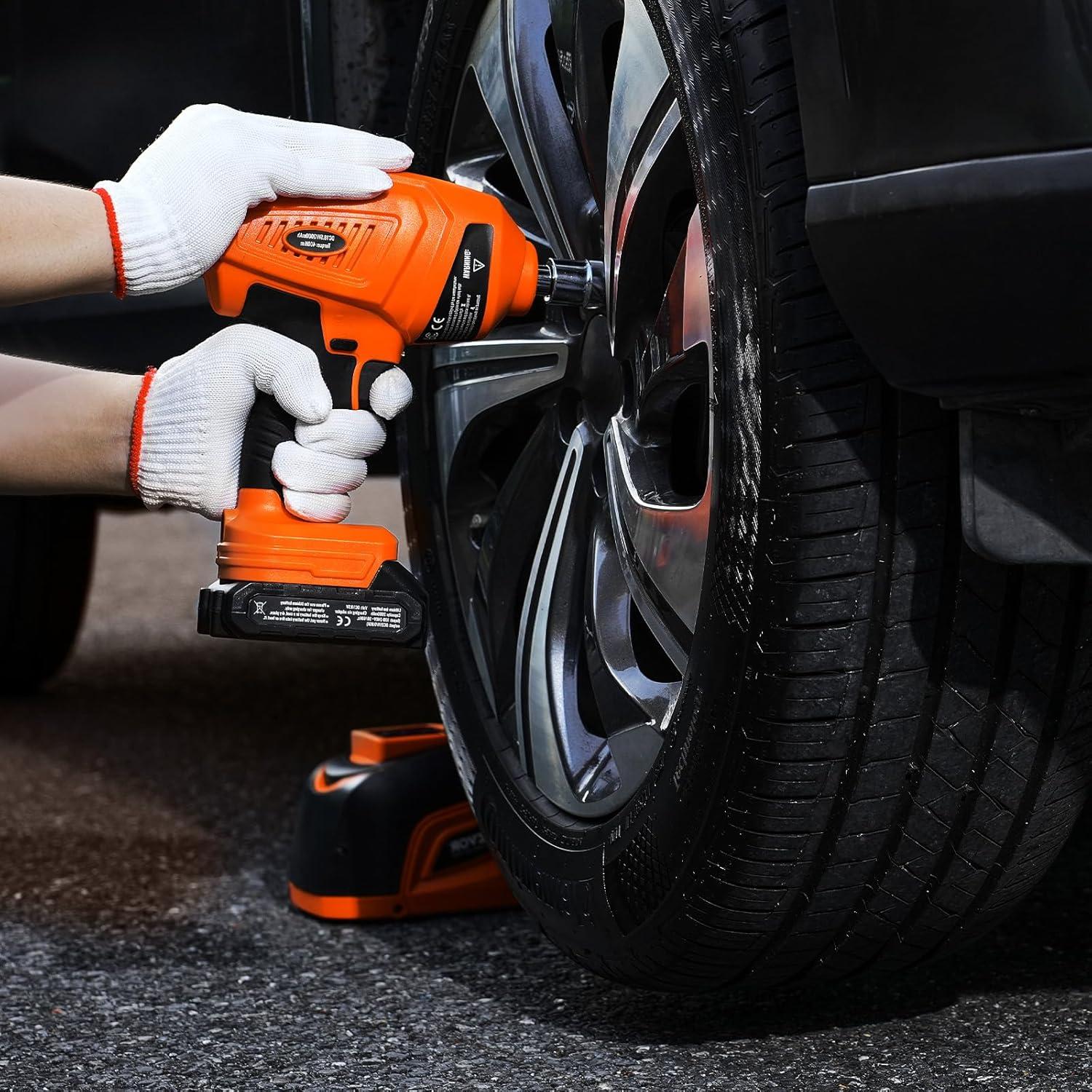 image:imageVEVOR Electric Car Jack Cordless Remote Control 5 Tons 11000 lbs Electric Hydraulic Jack Kit 18V Battery with Electric Impact Wrench Tire Change Replacement with LED Light Portable Car Jack