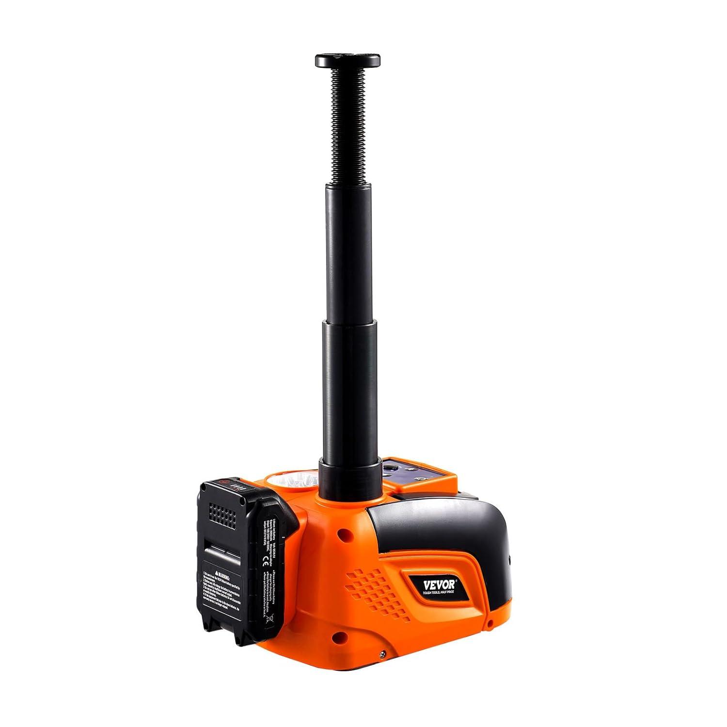image:imageVEVOR Electric Car Jack Cordless Remote Control 5 Tons 11000 lbs Electric Hydraulic Jack Kit 18V Battery with Electric Impact Wrench Tire Change Replacement with LED Light Portable Car Jack