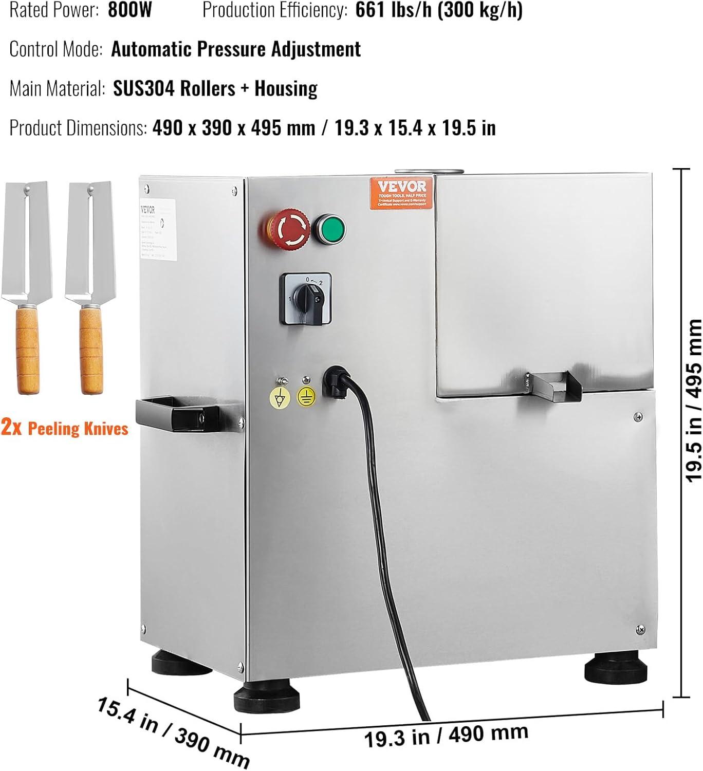 image:imageVEVOR Electric Sugar Cane Juicer 800W Sugarcane Juicer Machine with 661LBSH High Output 4 Stainless Steel Roller Auto Roller Pressure Adjustment Sugarcane Juice Press Extractor for HomeCommercial800W 4 Rollers