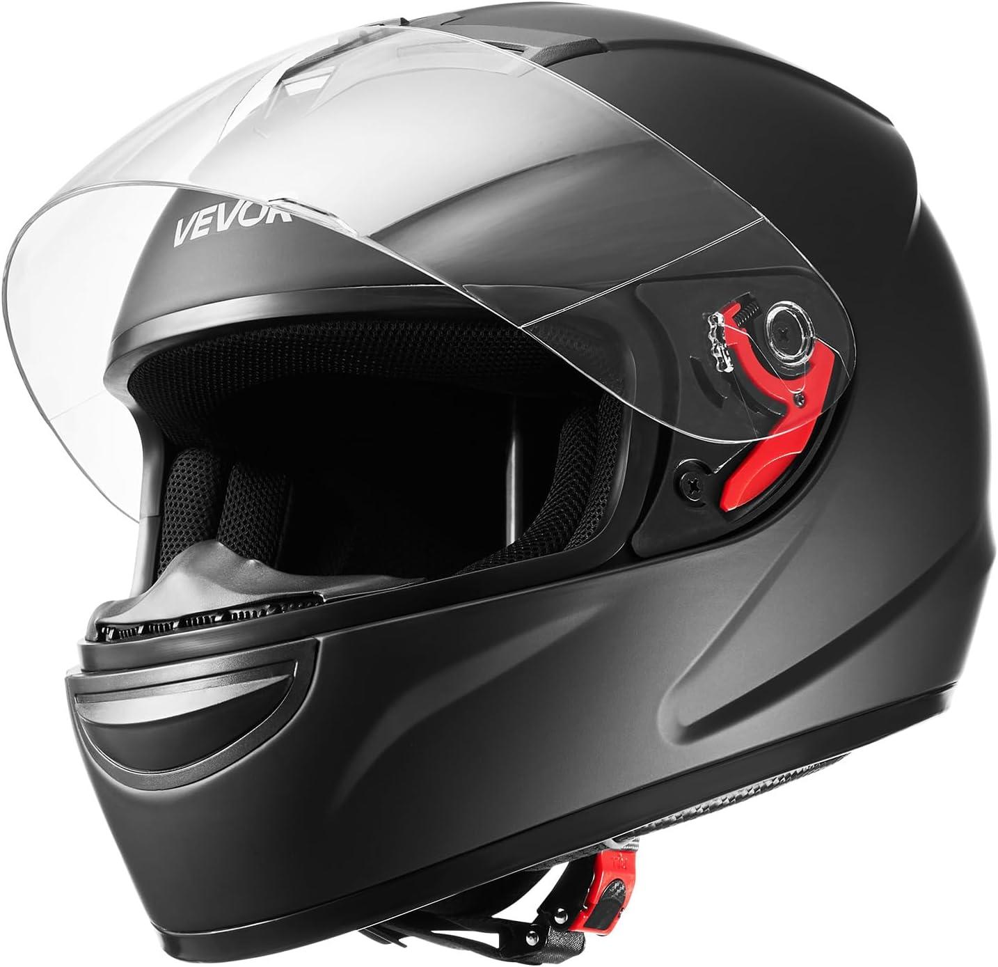 image:imageVEVOR Full Face Motorcycle Helmet DOT Approved Dual Visor amp Interchangeable Lens Smart Street ABS Helmet Comfortable Motocross Helmet Fit for Youth amp Adultshelmet full face