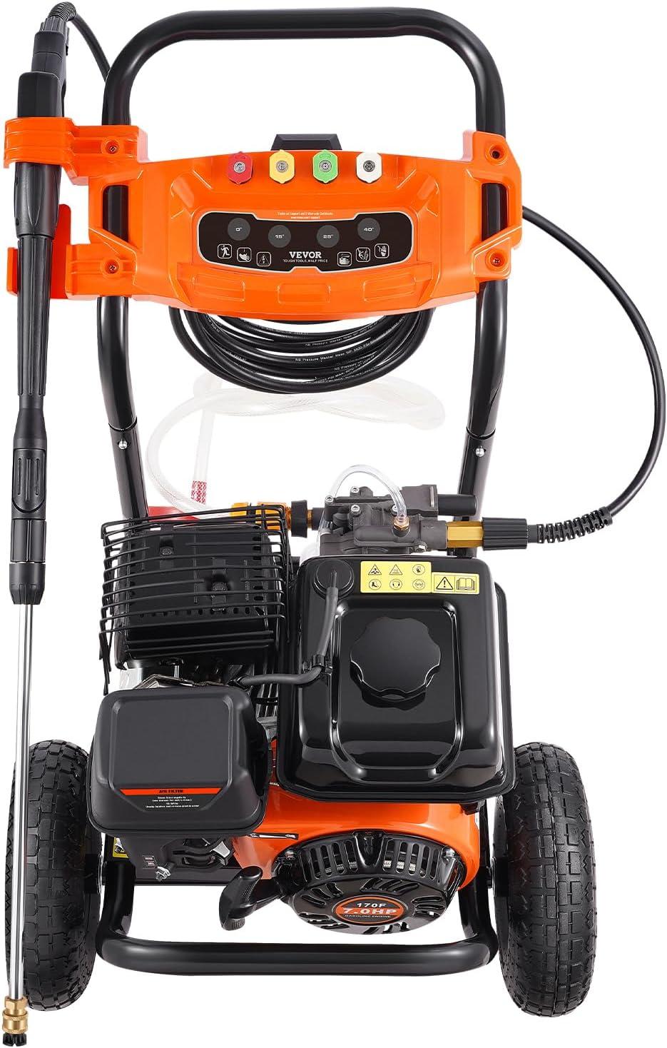 image:imageVEVOR Gas Pressure Washer 3600 PSI 26 GPM Gas Powered Pressure Washer with Copper Pump Spray Gun and Extension Wand 5 Quick Connect Nozzles for Cleaning Cars Homes Driveways Patios3500PSI