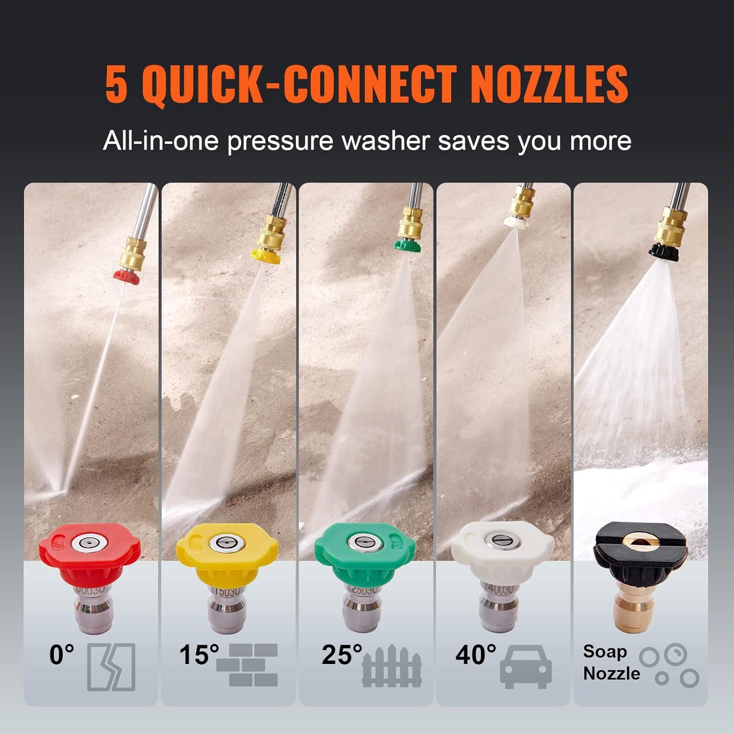 image:imageVEVOR Gas Pressure Washer 3600 PSI 26 GPM Gas Powered Pressure Washer with Copper Pump Spray Gun and Extension Wand 5 Quick Connect Nozzles for Cleaning Cars Homes Driveways Patios4400PSI