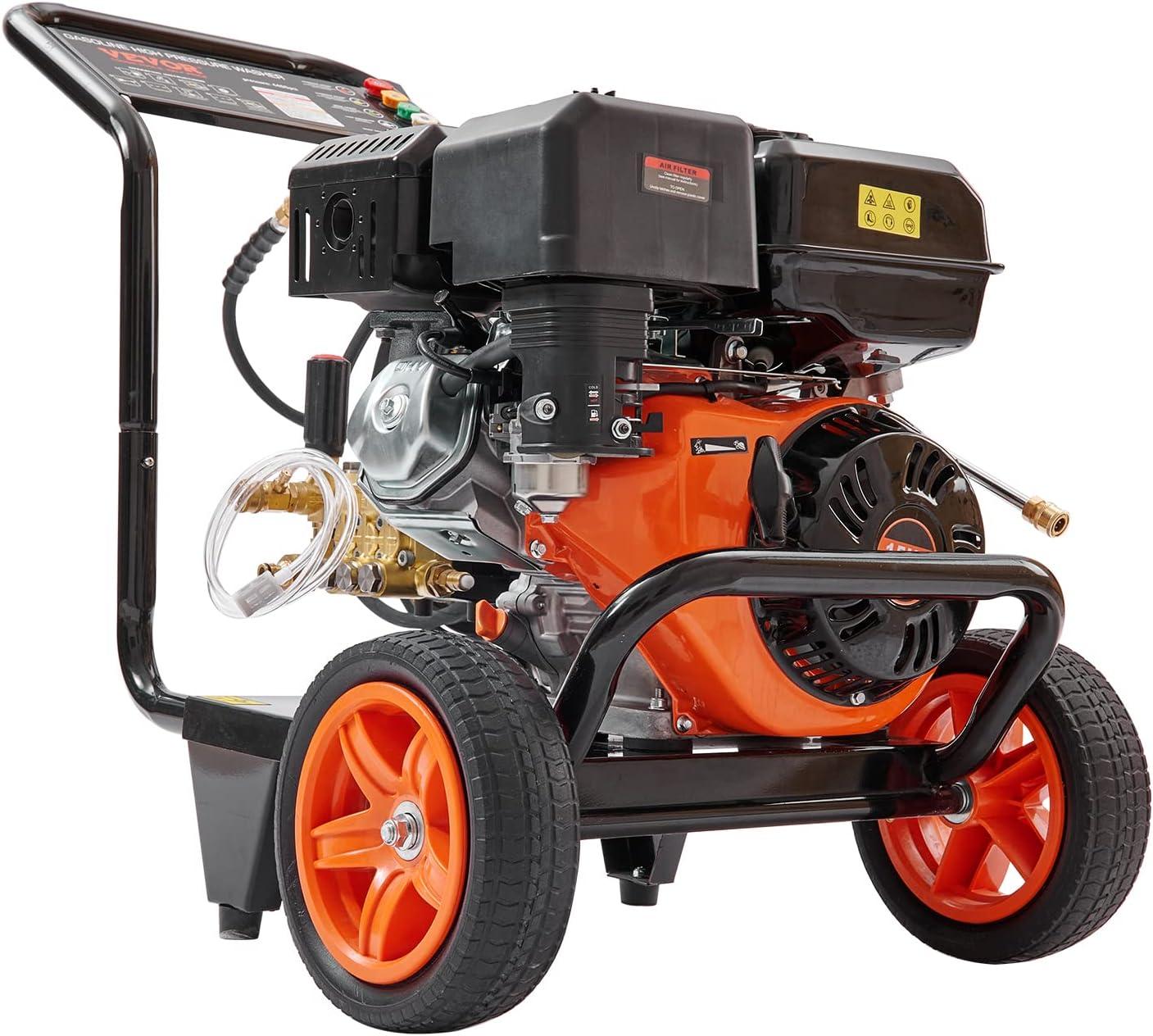image:imageVEVOR Gas Pressure Washer 3600 PSI 26 GPM Gas Powered Pressure Washer with Copper Pump Spray Gun and Extension Wand 5 Quick Connect Nozzles for Cleaning Cars Homes Driveways Patios4400PSI