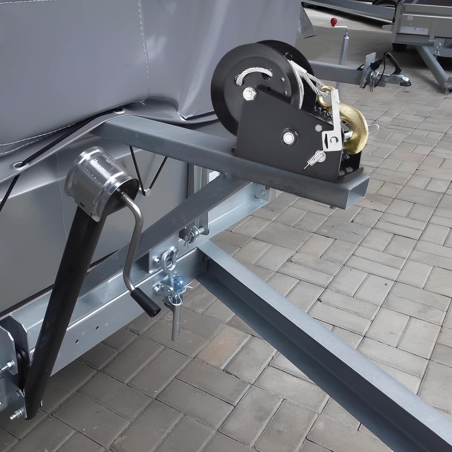 image:imageVEVOR Hand Winch 3500 lbs Pulling Capacity Boat Trailer Winch Heavy Duty Rope Crank with 33 ft Steel Wire Cable and TwoWay Ratchet Manual Operated Hand Crank Winch for Trailer Boat or ATV Towing3500lbs