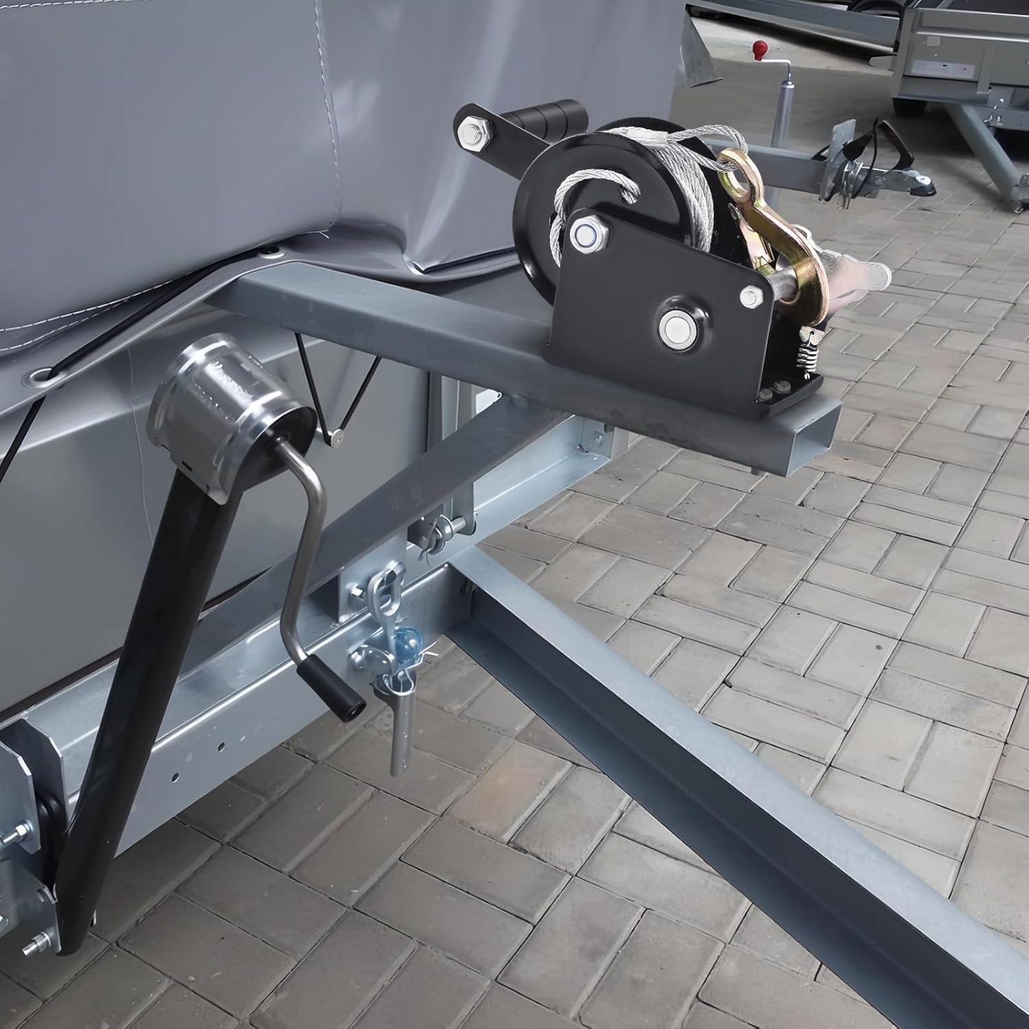 image:imageVEVOR Hand Winch 3500 lbs Pulling Capacity Boat Trailer Winch Heavy Duty Rope Crank with 33 ft Steel Wire Cable and TwoWay Ratchet Manual Operated Hand Crank Winch for Trailer Boat or ATV Towing800 LBS