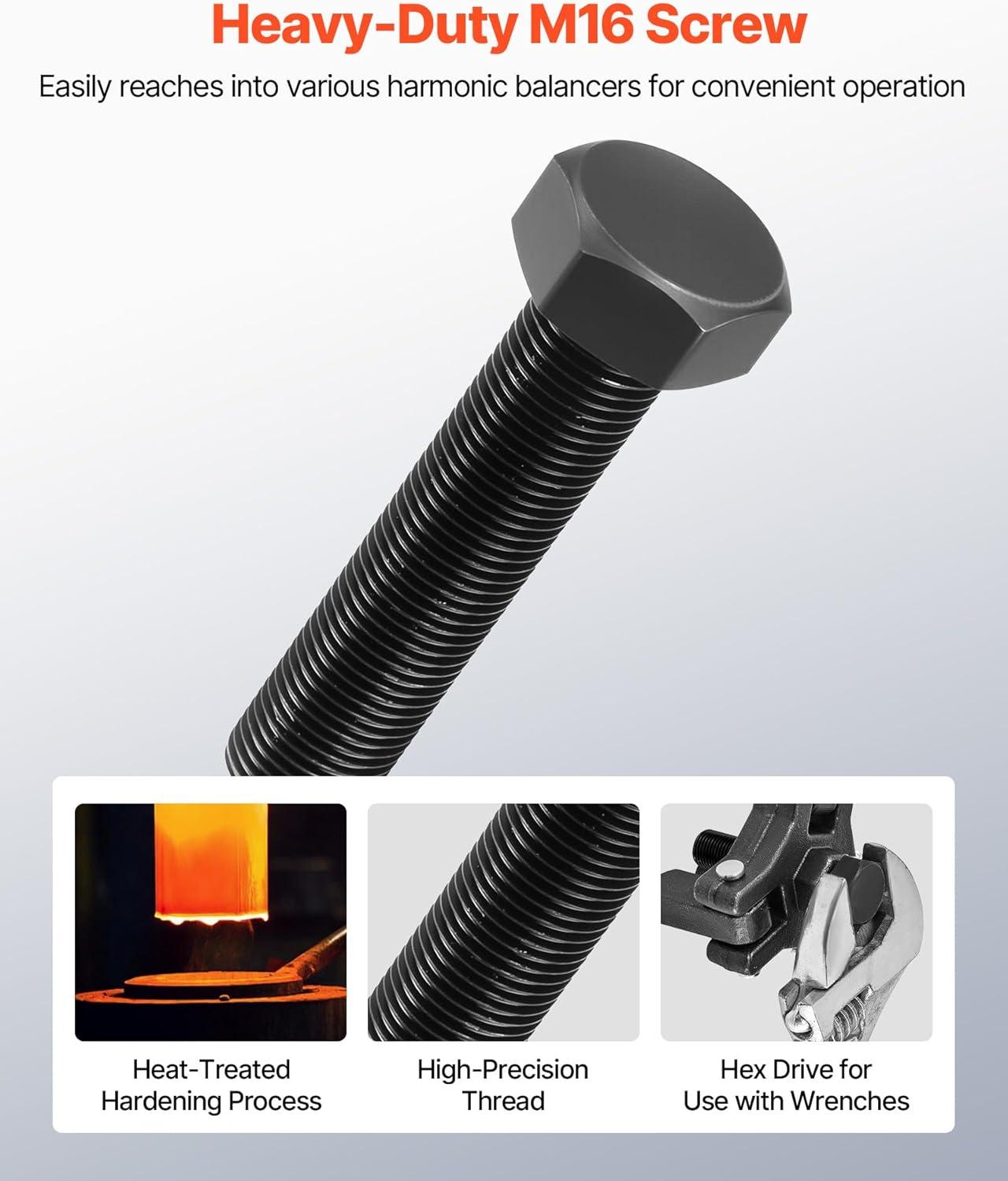 image:imageVEVOR Harmonic Balancer Puller Removal amp Install Tool Kit AllSteel Harmonic Balancer Installer Set Tool Kit for Removing and Installing of Balancers Flywheels Crankshaft Pulleys Steering Wheelsls harmonic balancer puller set