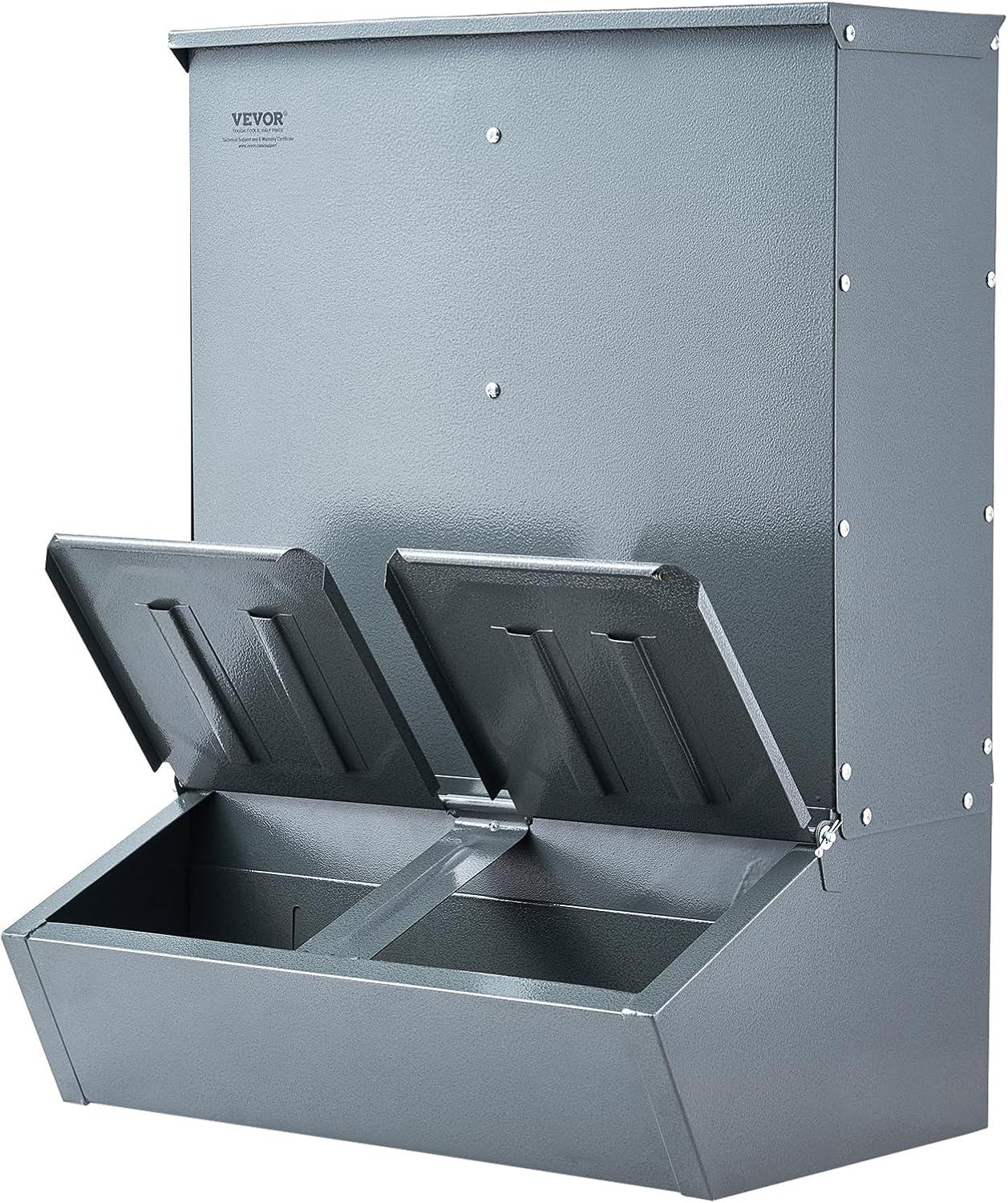 image:imageVEVOR Hog Feeder 37 Bushel Capacity Double Door Pig Feeder Heavy Duty Steel Piglets Feeder Multipurpose Trough Creep Feeder Outdoor Livestock Feeder Farm Accessory for Feeding up to 8 Hogs37 Bushel