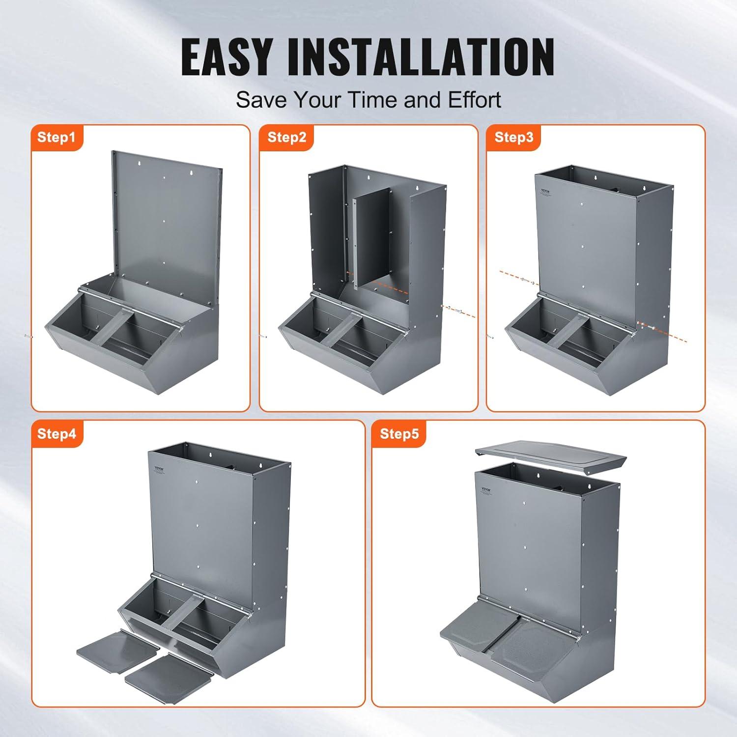 image:imageVEVOR Hog Feeder 37 Bushel Capacity Double Door Pig Feeder Heavy Duty Steel Piglets Feeder Multipurpose Trough Creep Feeder Outdoor Livestock Feeder Farm Accessory for Feeding up to 8 Hogs37 Bushel