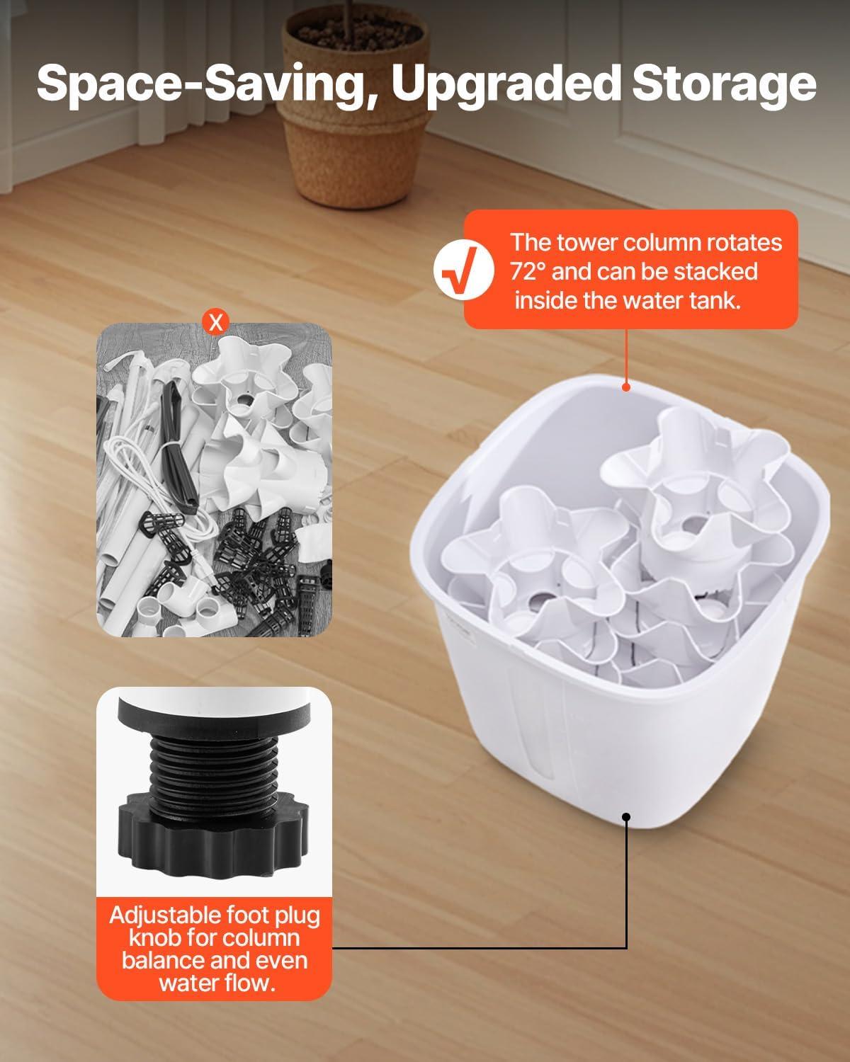 image:imageVEVOR Hydroponic Growing System with Grow Light 30 Pods Vertical 6 Tiers Hydroponic Tower Home Hydronic Garden with Water Pump Plants Germination Kit for Indoor Herbs Fruits and Vegetables6 Tiers30 PodsWith Grow Light