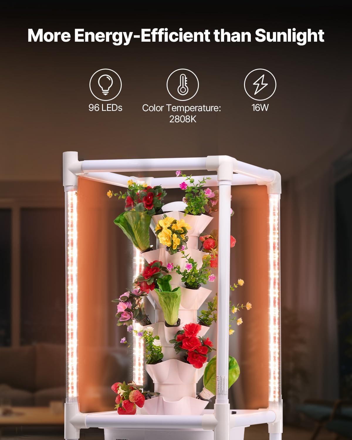 image:imageVEVOR Hydroponic Growing System with Grow Light 30 Pods Vertical 6 Tiers Hydroponic Tower Home Hydronic Garden with Water Pump Plants Germination Kit for Indoor Herbs Fruits and Vegetables6 Tiers30 PodsWith Grow Light
