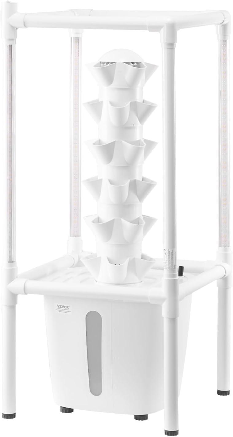 image:imageVEVOR Hydroponic Growing System with Grow Light 30 Pods Vertical 6 Tiers Hydroponic Tower Home Hydronic Garden with Water Pump Plants Germination Kit for Indoor Herbs Fruits and Vegetables6 Tiers30 PodsWith Grow Light