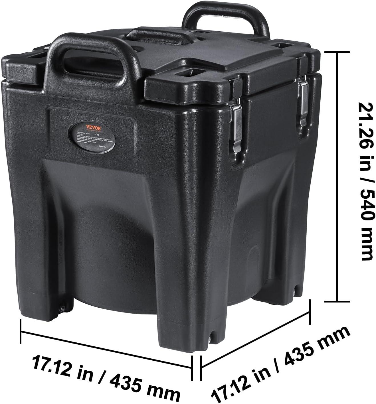 image:imageVEVOR Insulated Food Pan Carrier 95 Qt Hot Box for Catering LLDPE Food Box Carrier wDouble Buckles Front Loading Food Warmer wHandles Stackable End Loader for Restaurant Canteen etc BlackBlack