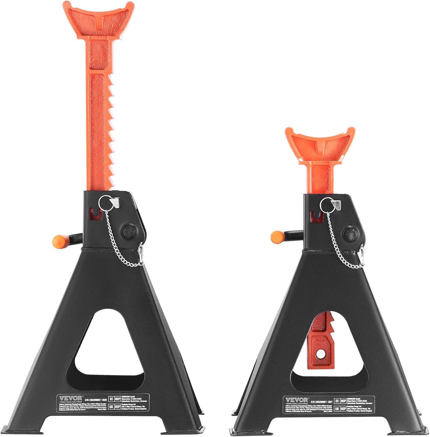 image:imageVEVOR Jack Stands 3 Ton 6000 lbs Capacity Car Jack Stands Double Locking 108163 inch Adjustable Height for Lifting SUV Pickup Truck Car and UTVATV Red 1 Pair6T 2Locking