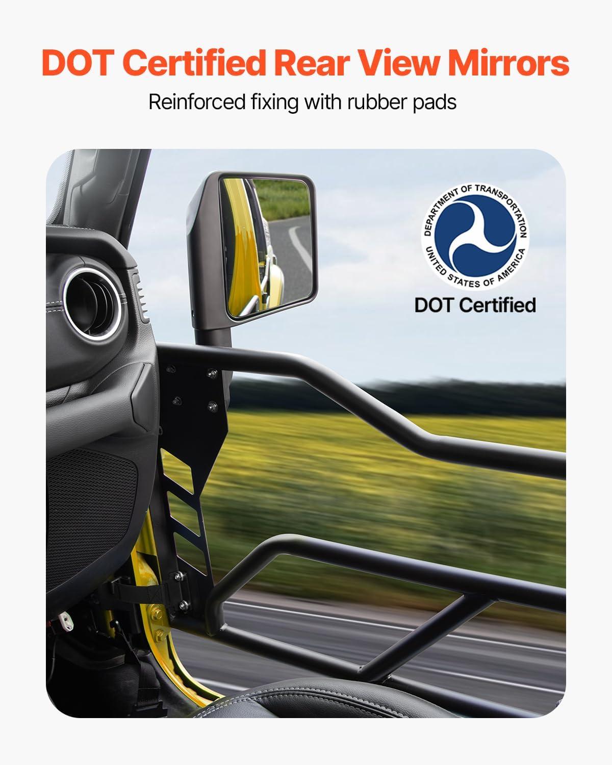 image:imageVEVOR Jeep Tube Doors 4Door Adventure Style Jeep Tubular Door with DOT Certified Rear View Mirrors Jeep Doors with Rear Mirrors for 20182026 Jeep Wrangler JL amp 20202026 Jeep Gladiator JT