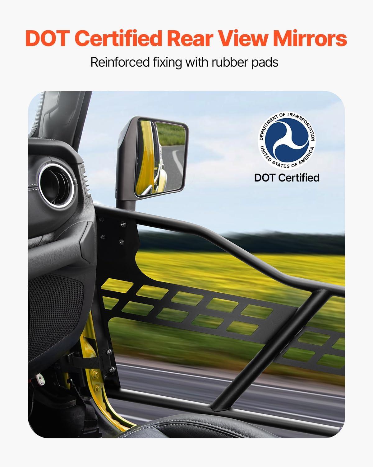 image:imageVEVOR Jeep Tube Doors 4Door Hunting Style Jeep Tubular Door with DOT Certified Rear View Mirrors Jeep Doors with Rear Mirrors for 20182026 Jeep Wrangler JL amp 20202026 Jeep Gladiator JT4 DoorSide View Mirror