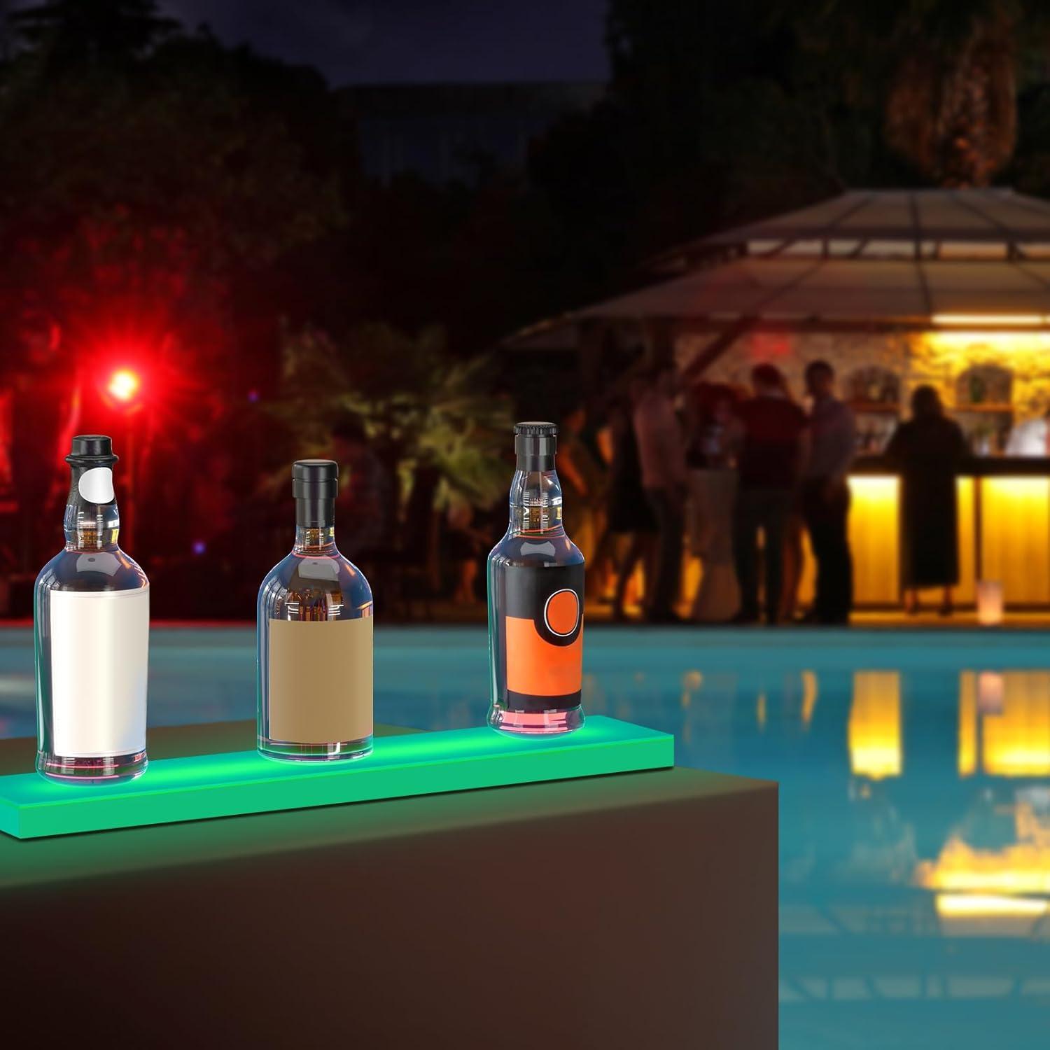 image:imageVEVOR LED Lighted Liquor Bottle Display 3 Tiers 40 Inches Supports USB Illuminated Home Bar Shelf with RF Remote amp App Control 7 Static Colors 14 H Timing Acrylic Lighted Shelf for 30 Bottles1 Tier 24 Inches