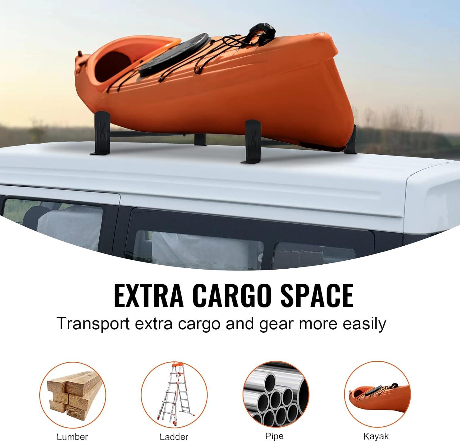 image:imageVEVOR Ladder Racks for Van 402 inch748 inch Adjustable Van Racks 750 LBS Capacity Alloy Steel Roof Ladder Racks Rain Gutter Racks Compatible with Minivans FullSize Vans 3 Pcs Whitefor Minivans