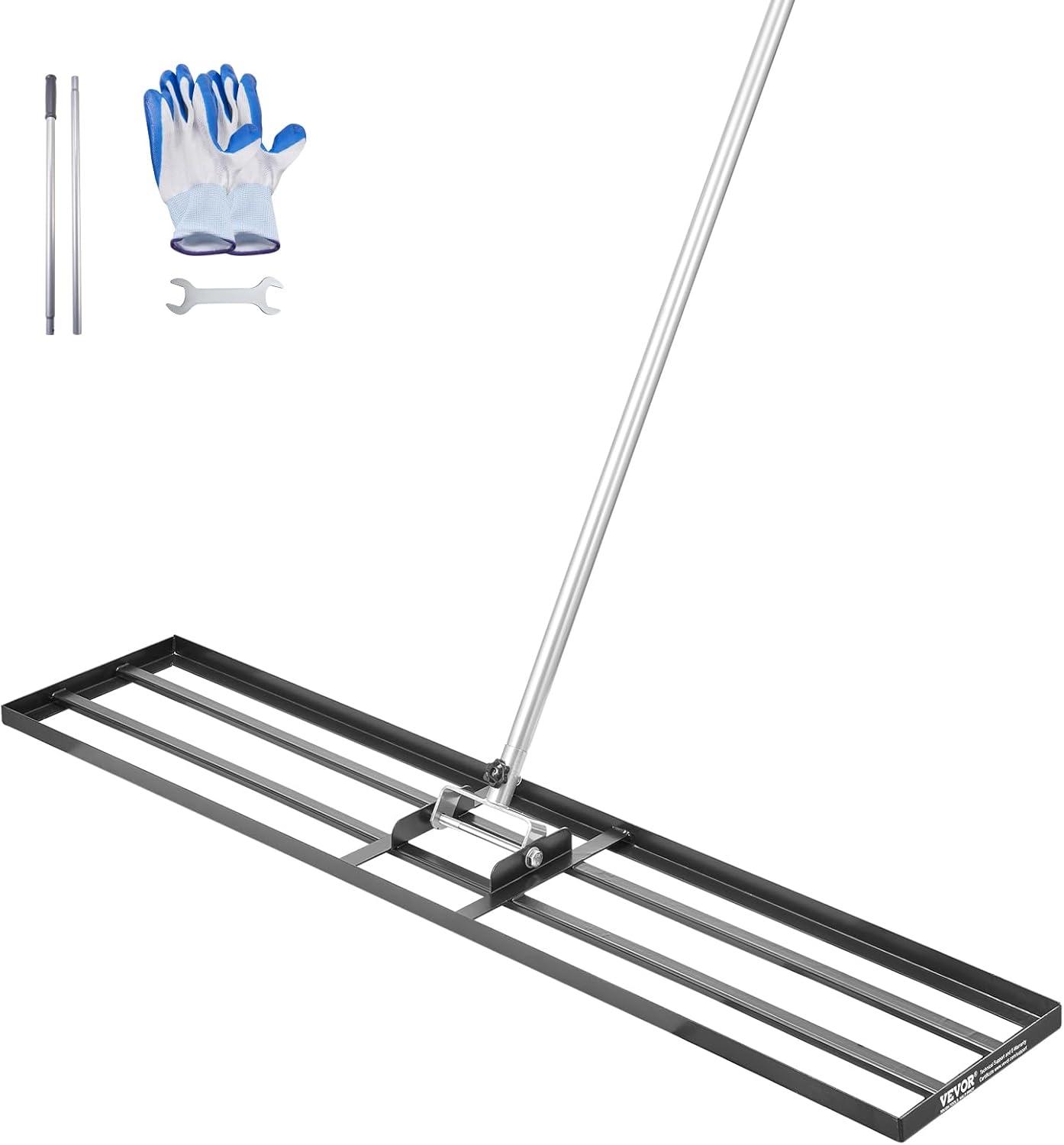 image:imageVEVOR Lawn Leveling Rake 48x10 Level Lawn Tool HeavyDuty Lawn Leveler with 78 Steel Extended Handle Yard Leveling Rake Suit for Garden Golf Lawn Farm Green48x10