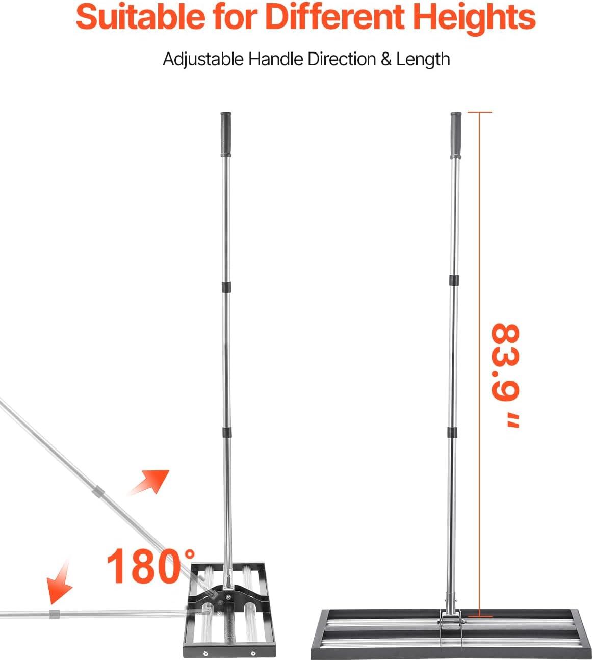 image:imageVEVOR Lawn Leveling Rake 48x10 Level Lawn Tool HeavyDuty Lawn Leveler with 78 Steel Extended Handle Yard Leveling Rake Suit for Garden Golf Lawn Farm Green30x10