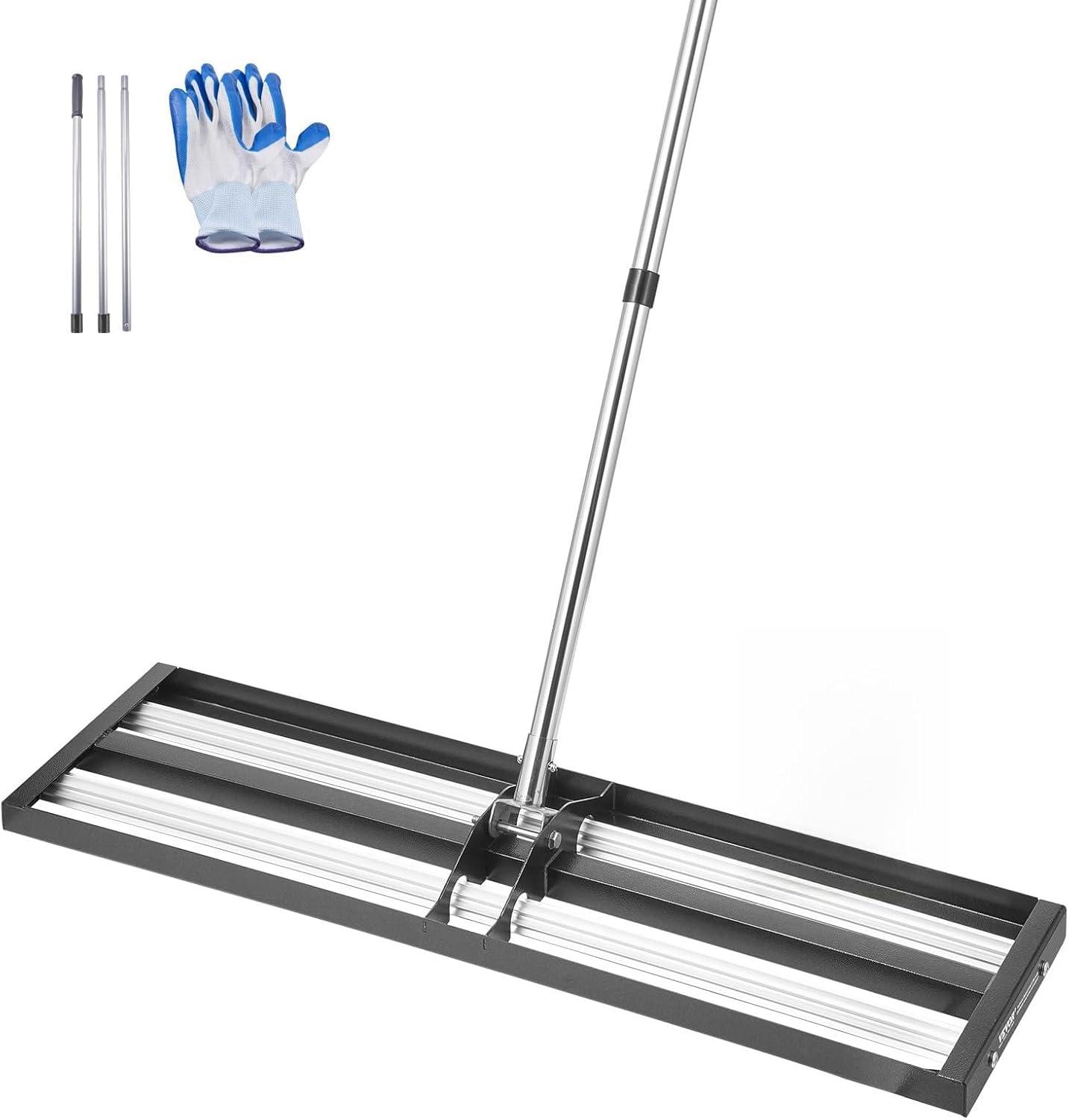 image:imageVEVOR Lawn Leveling Rake 48x10 Level Lawn Tool HeavyDuty Lawn Leveler with 78 Steel Extended Handle Yard Leveling Rake Suit for Garden Golf Lawn Farm Green36x10