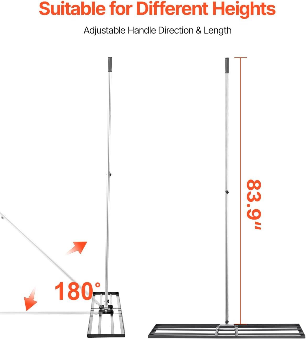 image:imageVEVOR Lawn Leveling Rake 48x10 Level Lawn Tool HeavyDuty Lawn Leveler with 78 Steel Extended Handle Yard Leveling Rake Suit for Garden Golf Lawn Farm Green48x10