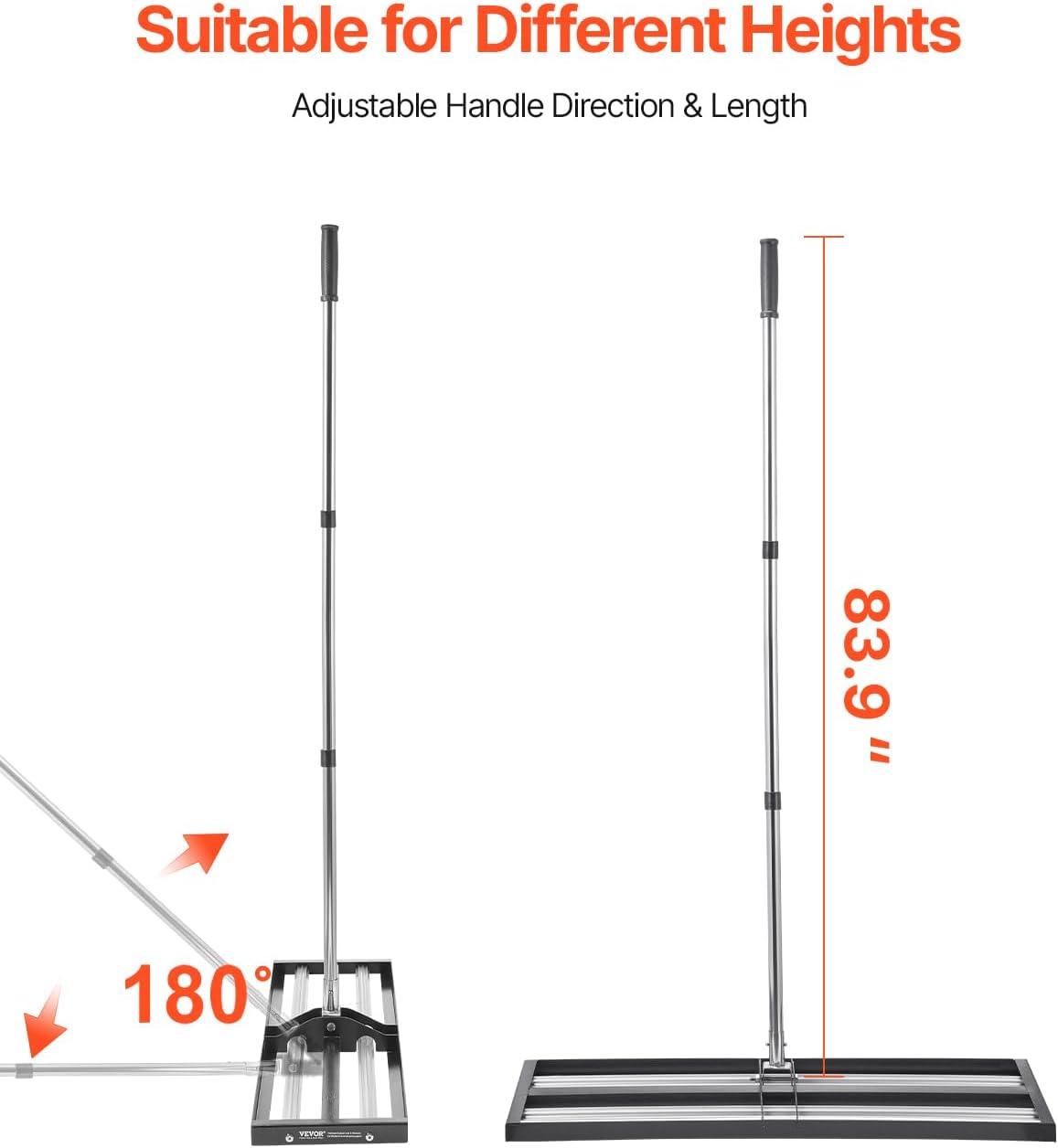 image:imageVEVOR Lawn Leveling Rake 48x10 Level Lawn Tool HeavyDuty Lawn Leveler with 78 Steel Extended Handle Yard Leveling Rake Suit for Garden Golf Lawn Farm Green36x10