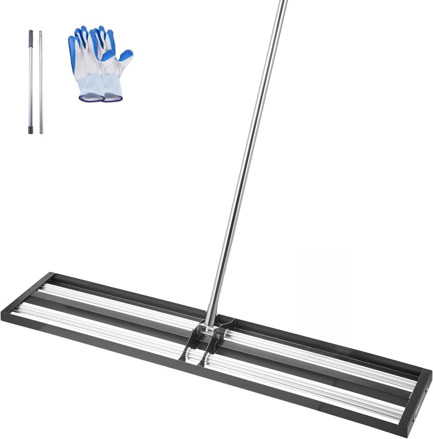 image:imageVEVOR Lawn Leveling Rake 48x10 Level Lawn Tool HeavyDuty Lawn Leveler with 78 Steel Extended Handle Yard Leveling Rake Suit for Garden Golf Lawn Farm Green48x10